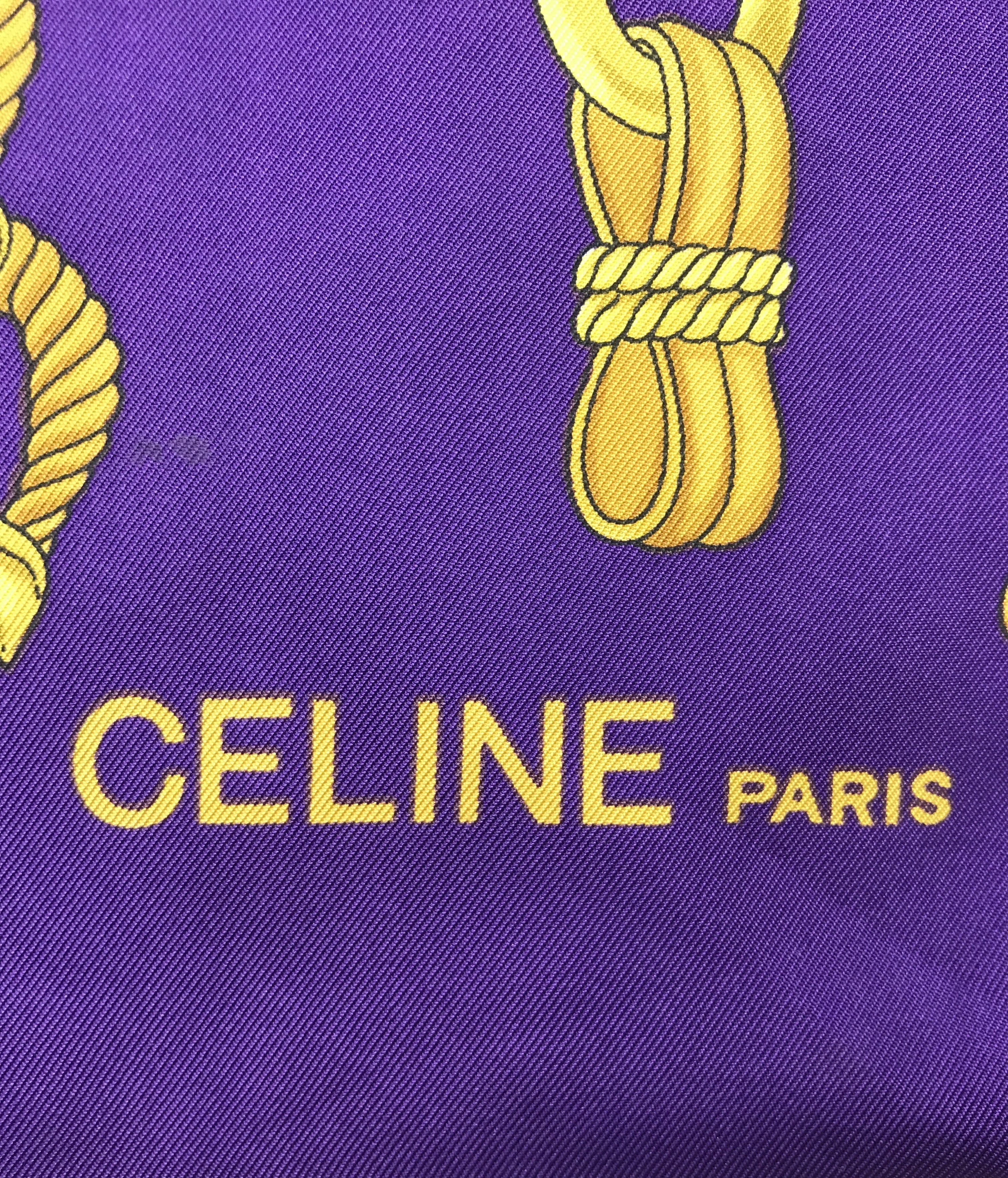 Celine Vintage Celine Chain Coin Silk Scarf Size ONE SIZE - 8 Thumbnail