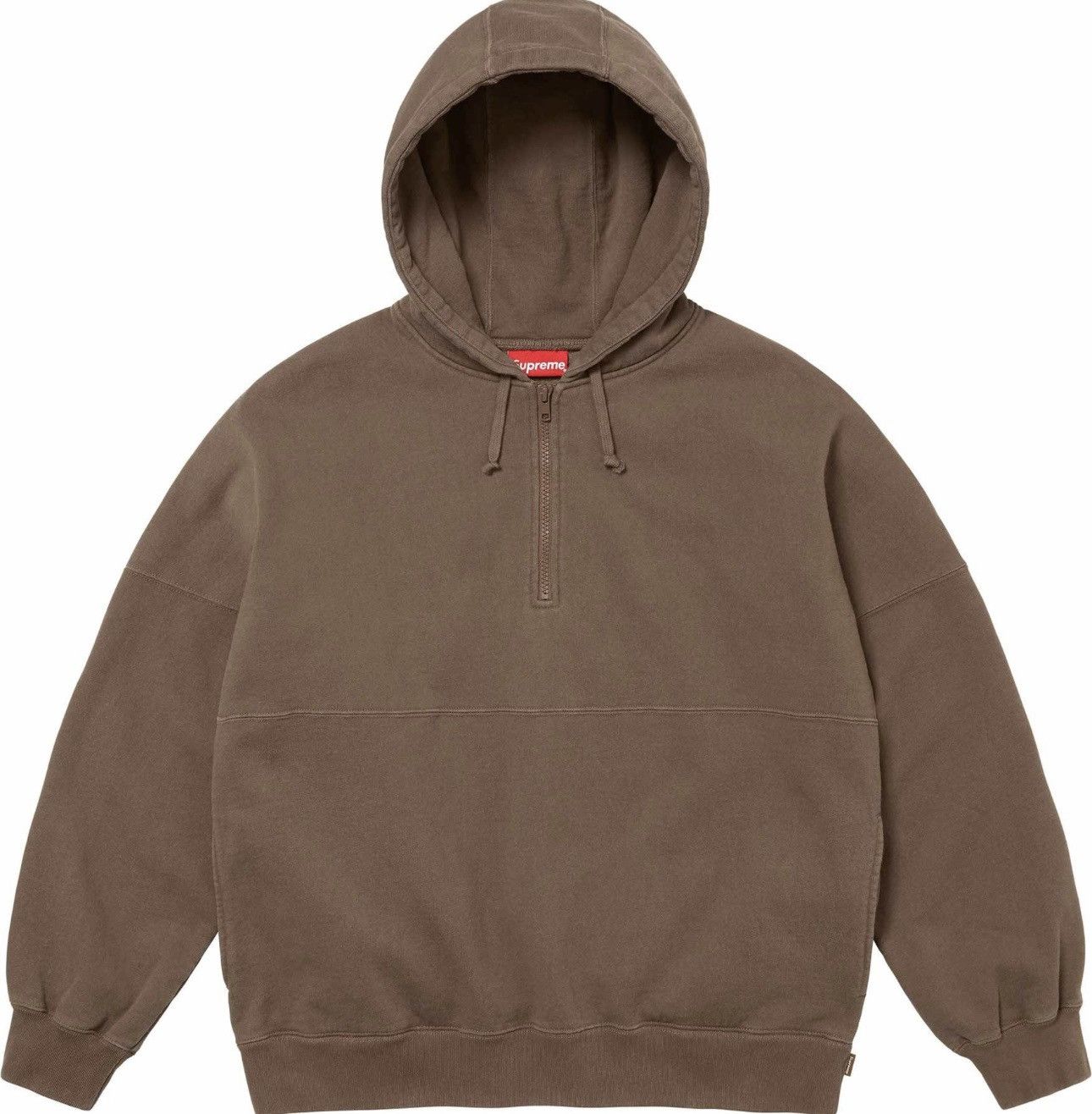 Supreme Supreme Wrapped Half Zip Hooded Sweatshirt Dusty Brown SS24 Size US XXL / EU 58 / 5 - 2 Thumbnail