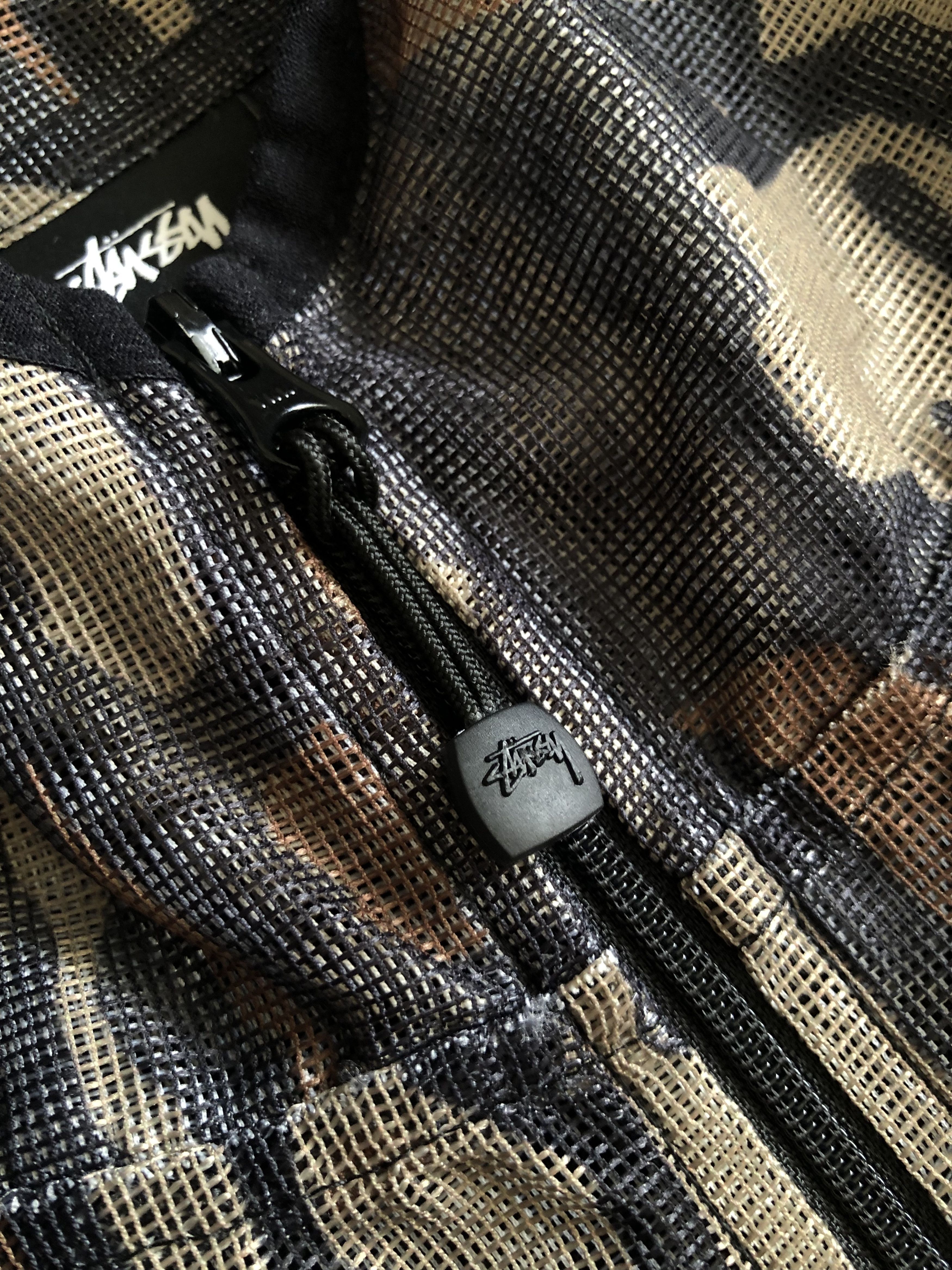 Stussy RARE🔥SS19 TREE BARK CAMO POLY-MESH 1/2 ZIP PULLOVER Size US XL / EU 56 / 4 - 18 Thumbnail