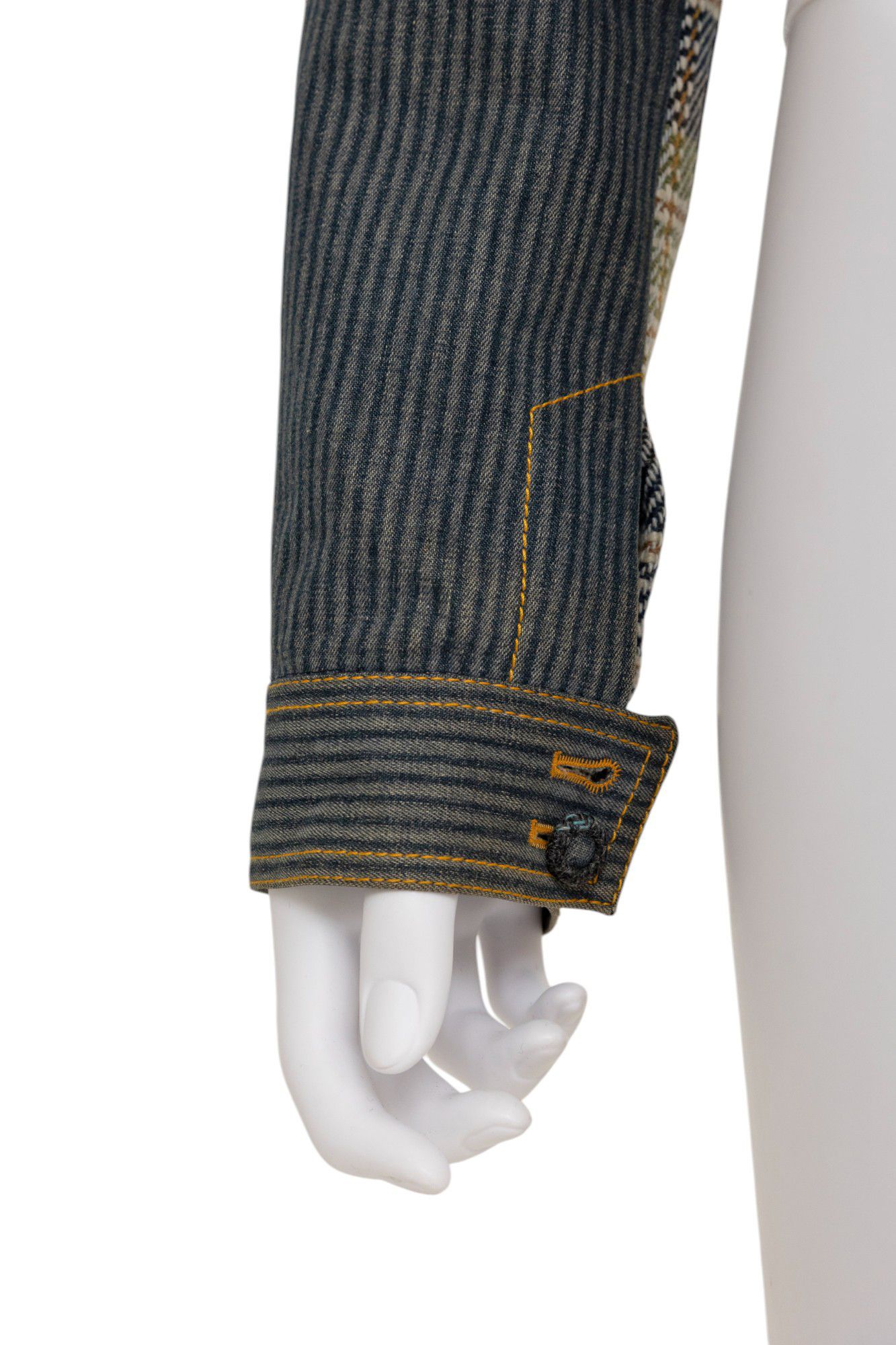 John Galliano Spring 2005 Chequered Bondage Green and Blue Silk Jacket Size M / US 6-8 / IT 42-44 - 9 Thumbnail