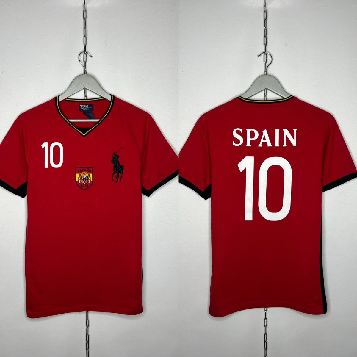 Vintage Polo Ralph Lauren 10 Spain Big Logo Short Sleeve