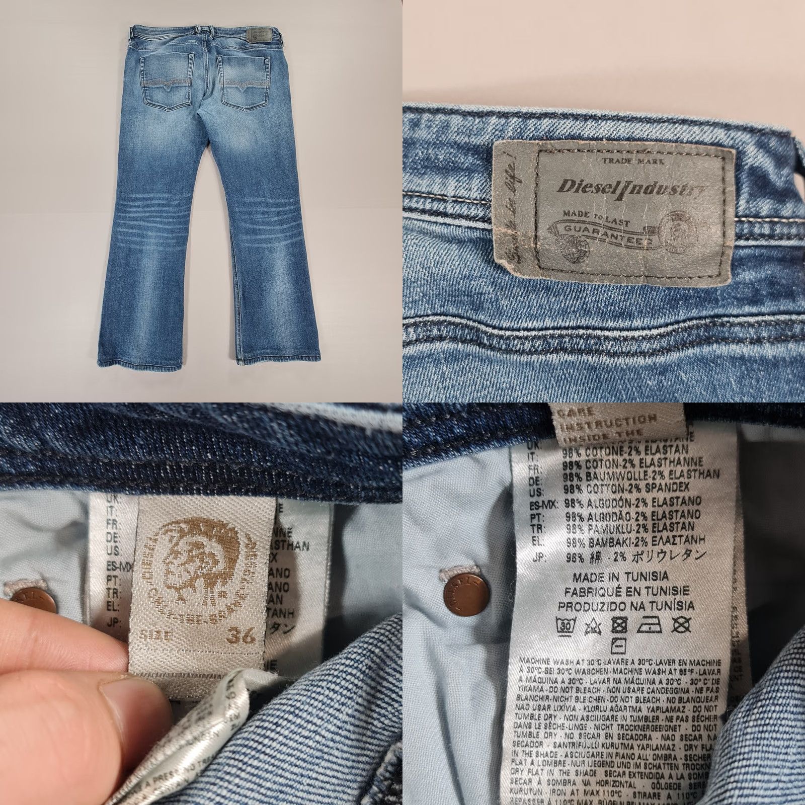 Diesel Diesel Zatiny Jeans Mens Bootcut Denim Stretch 5-Pocket Logo Blue W36 L28 Regular Shirt? Size US 36 / EU 52 - 8 Thumbnail