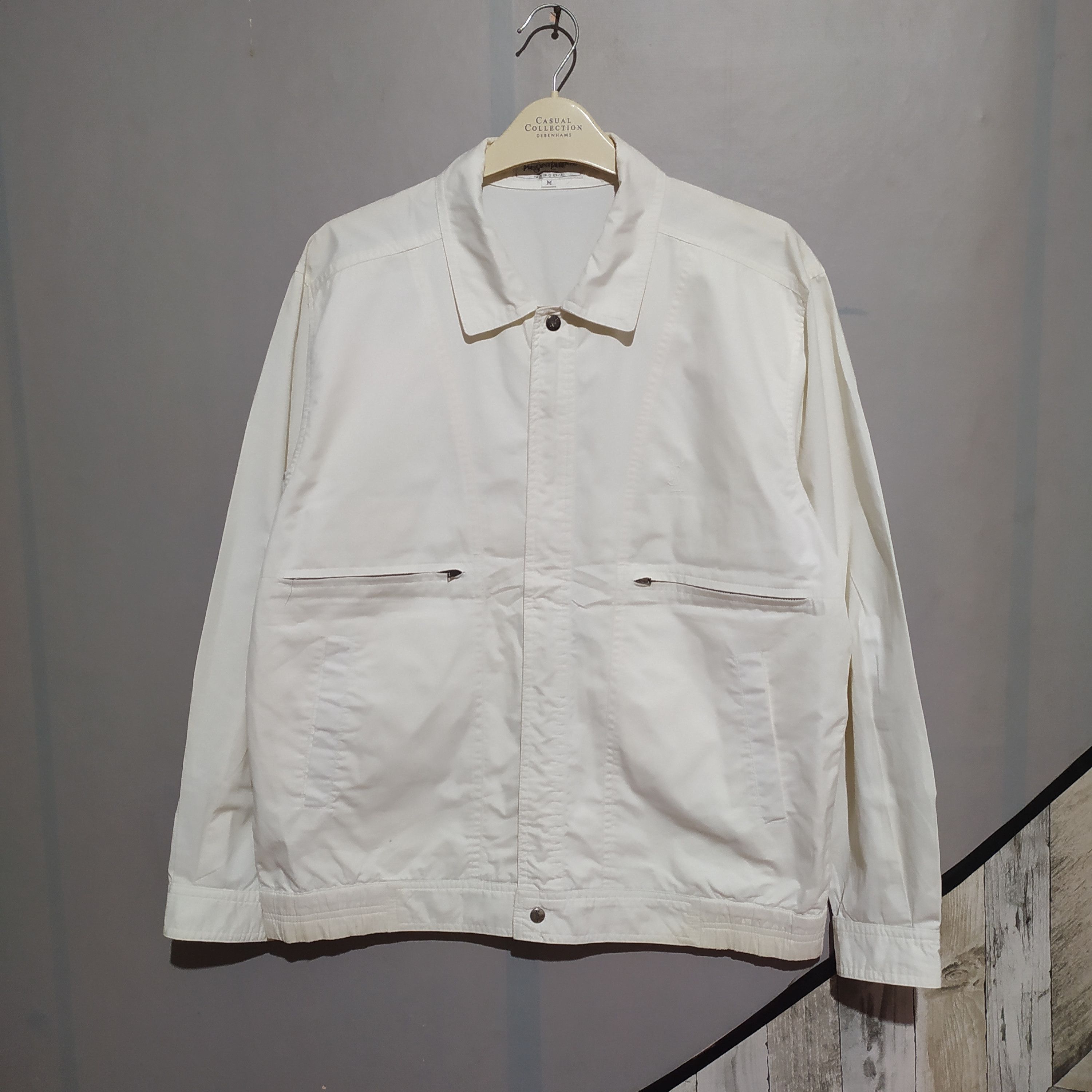 Vintage × Yves Saint Laurent Vintage YSL x Yves Saint Laurent Jacket White On White Size US M / EU 48-50 / 2 - 1 Thumbnail