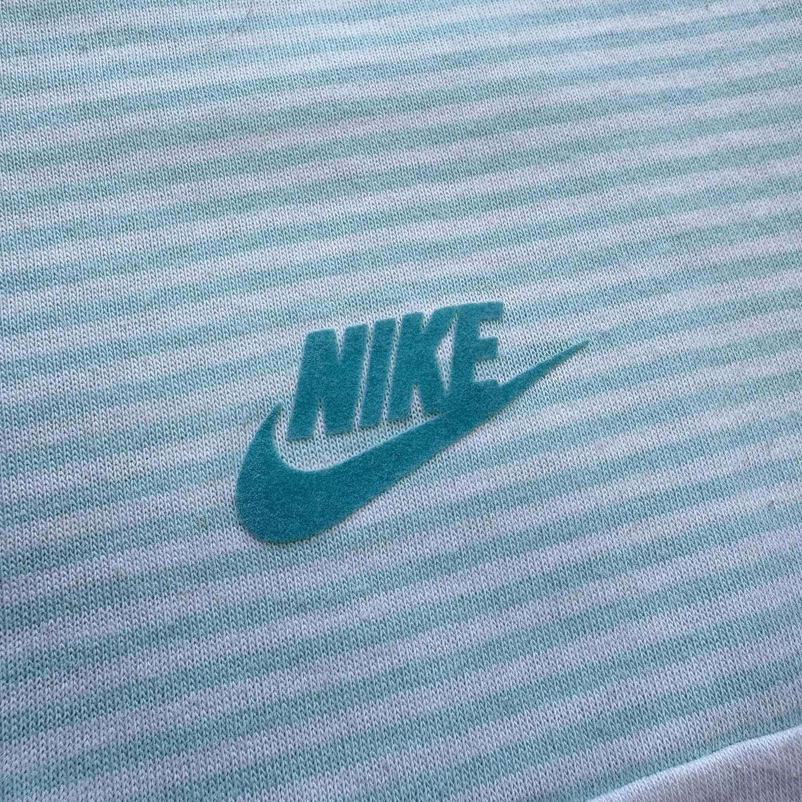 Nike Vintage Rare 70s Nike Turquoise Striped Sportswear Shirt Size L / US 10 / IT 46 - 2 Thumbnail