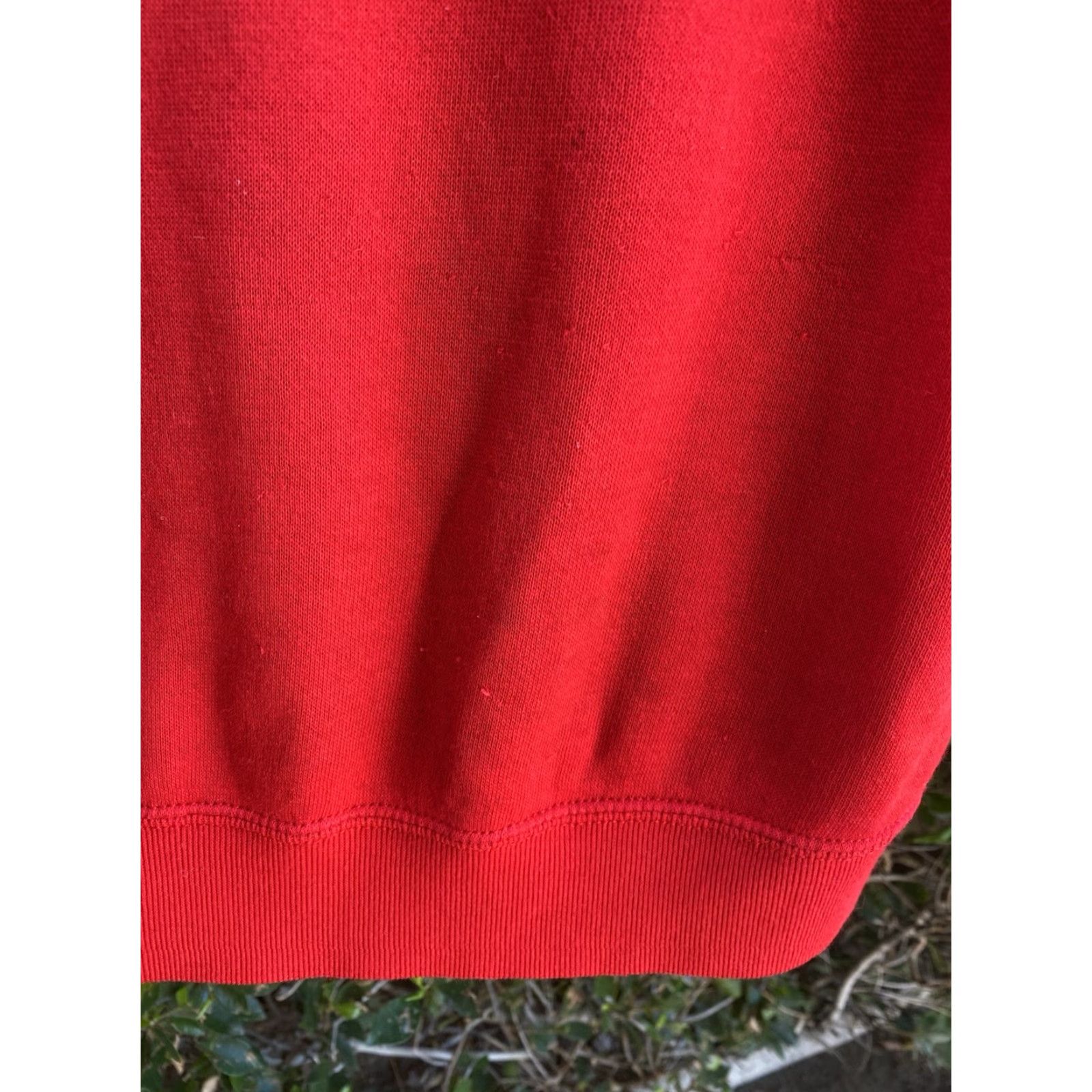 Vintage VINTAGE Short Sleeve Raglan Sweater Creslan Acrylic Worn Paint Stains Size L XL Red Mens Pullover Sweatshirt Size US XL / EU 56 / 4 - 5 Thumbnail