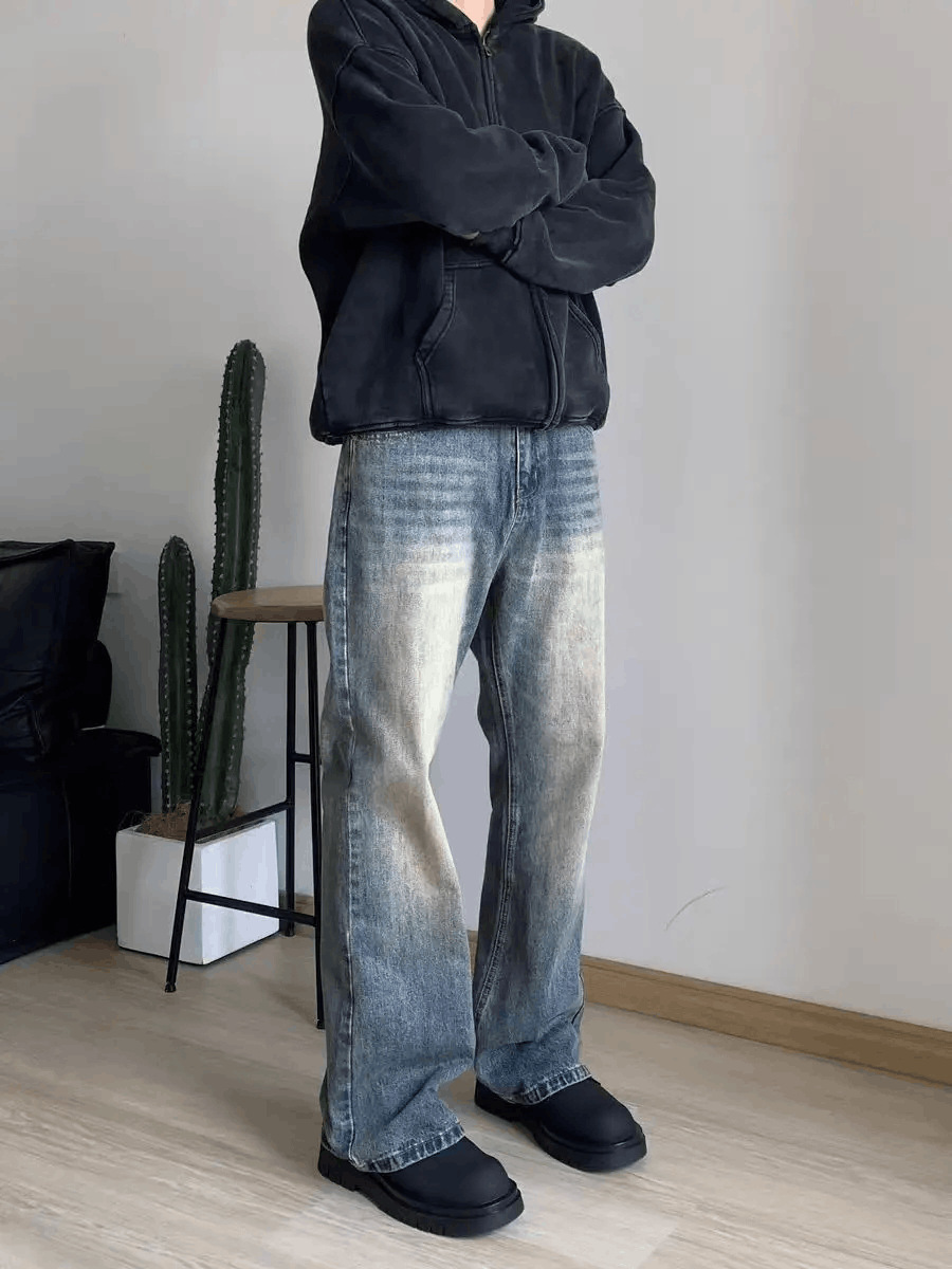 Japanese Brand × Vintage Striped washed and worn loose casual vintage jeans Size US 30 / EU 46 - 3 Thumbnail