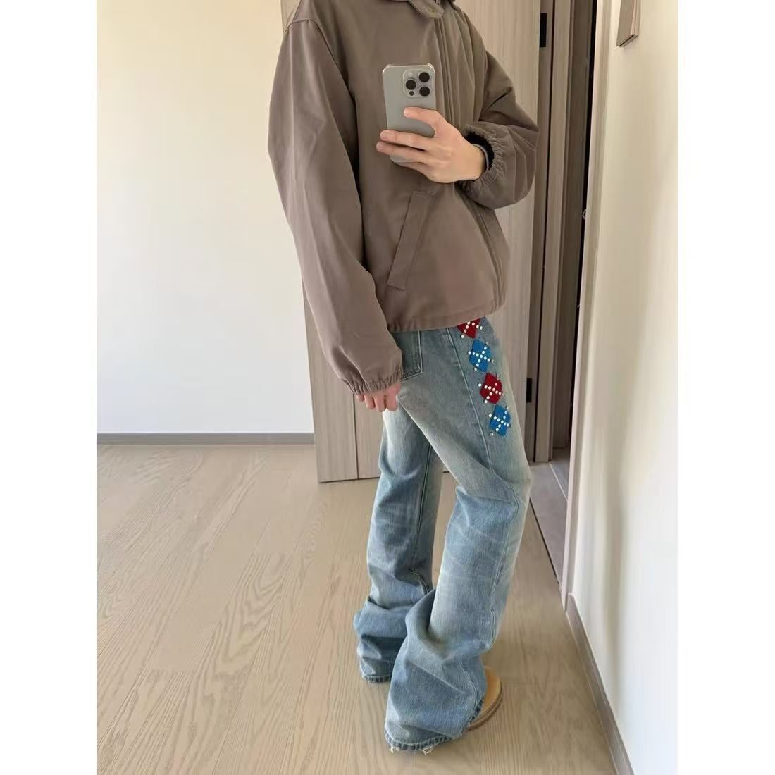 Japanese Brand × Jean Blue vintage washed embroidery design straight jeans Size US 32 / EU 48 - 3 Thumbnail