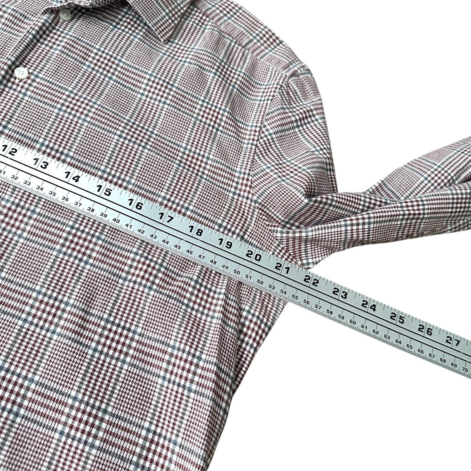 Suitsupply Suitsupply Dress Shirt Mens 15 3/4 Reddish Brown Check Size US M / EU 48-50 / 2 - 9 Thumbnail