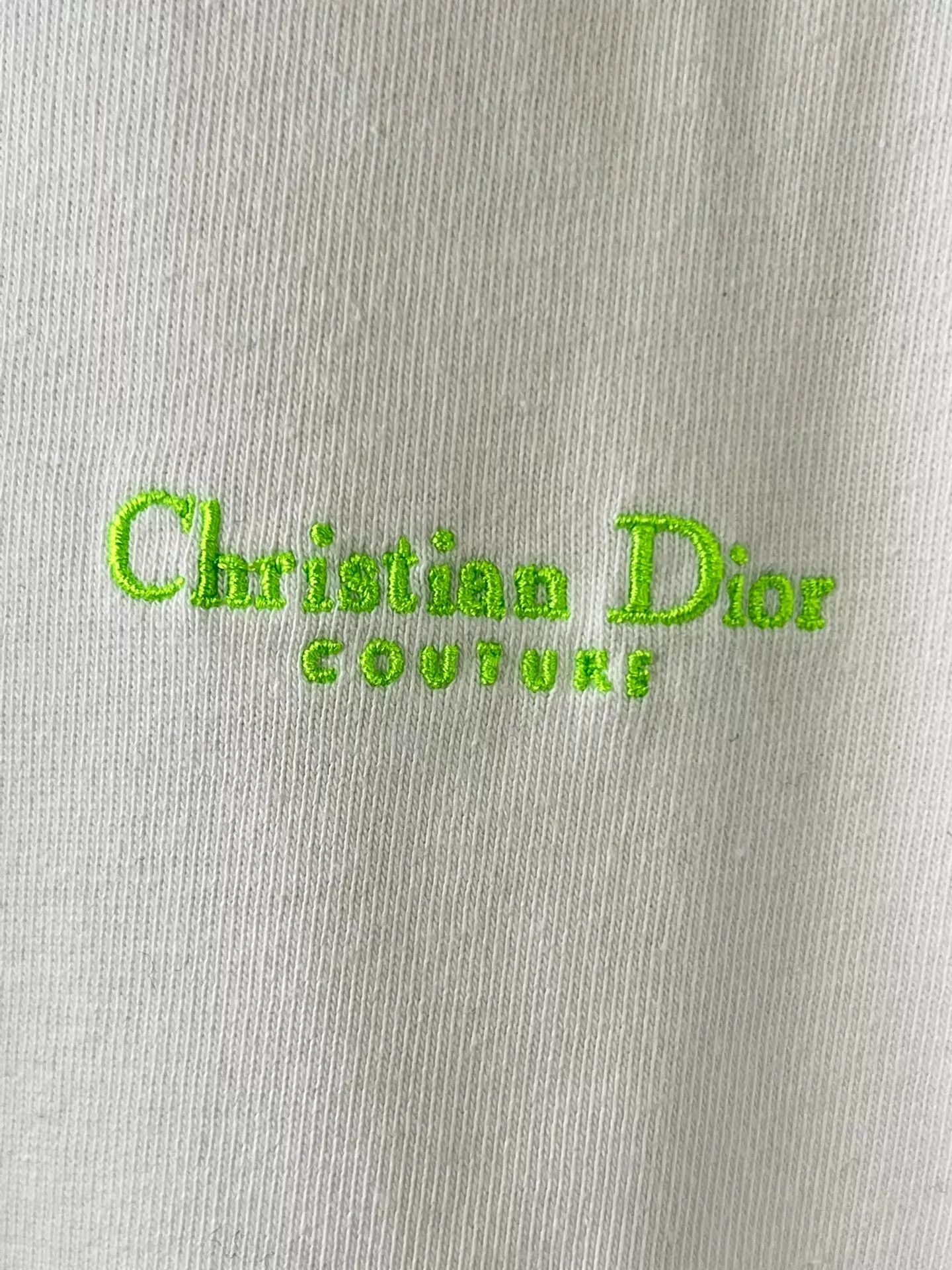 Dior Dior White Short-Sleeve T-Shirt Green Embroidered Logo M Size US M / EU 48-50 / 2 - 5 Thumbnail