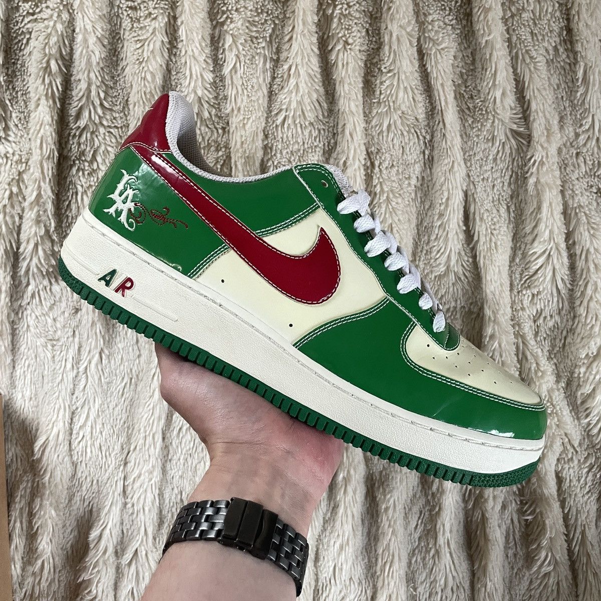 image of 2005 Nike Air Force 1 Mr. Cartoon Mexico Sb Futura Stussy Shoes in White, Men's (Size 10)