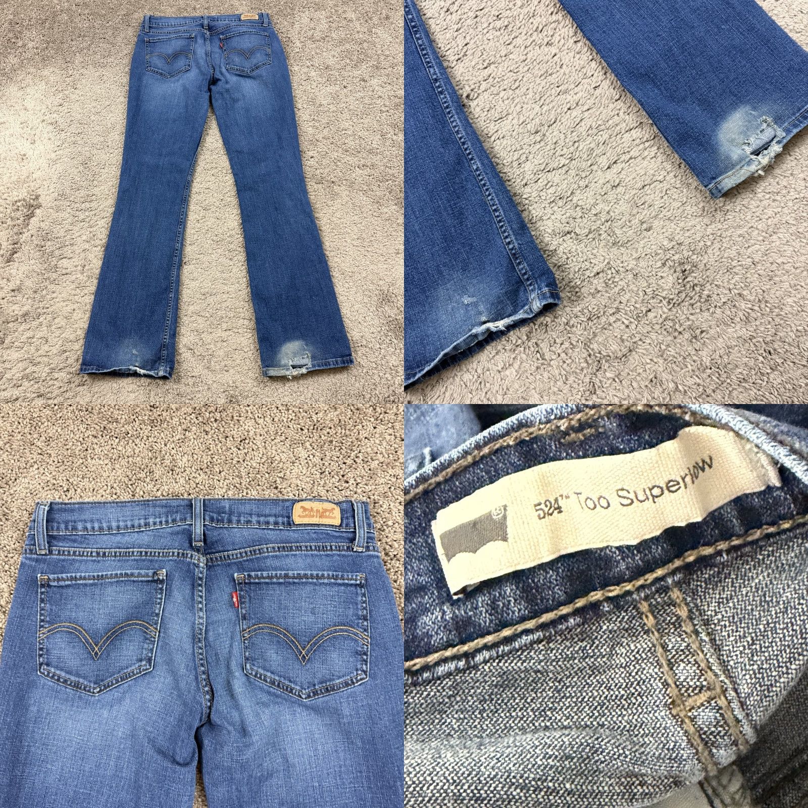 Levi's Levi's Jeans 524 Bootcut Denim 30x31 Women Regular Stretch Dark Wash Blue 13L Size 34" / US 12 / IT 48 - 8 Thumbnail