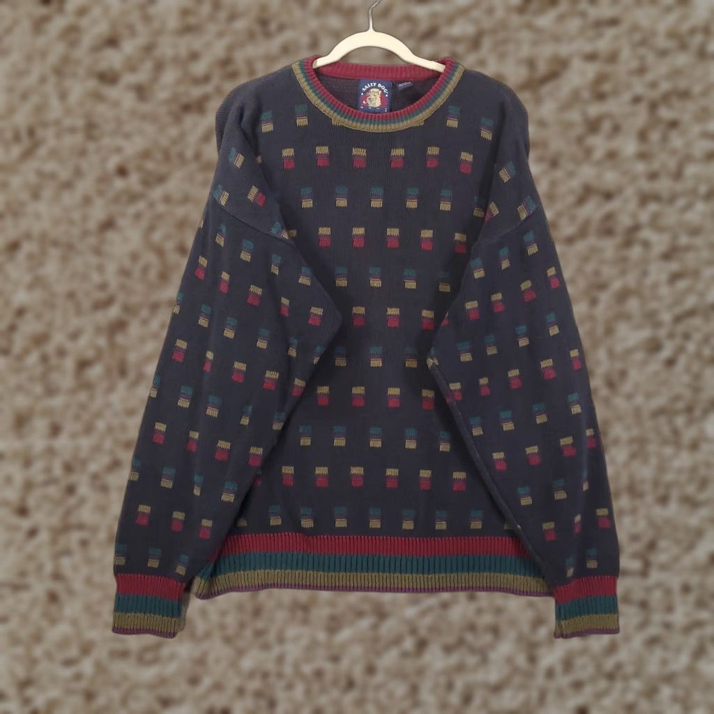 Gant VINTAGE GANT Sweatshirt Men XL Navy Knit Geometric 90s Pullover Size US XL / EU 56 / 4 - 1 Thumbnail