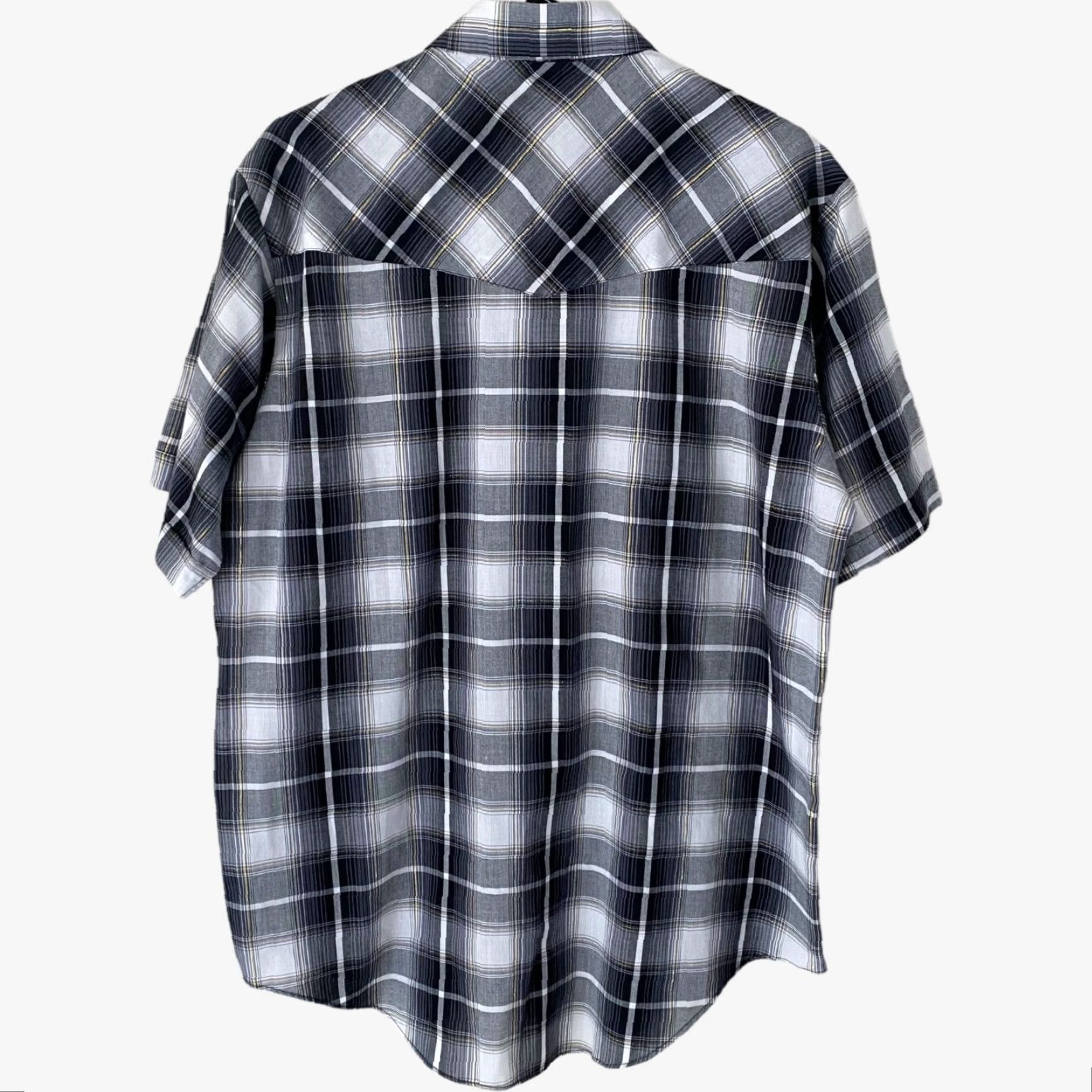 Vintage VINTAGE Plains Western Wear Pearl-Snap Shirt Men's Large Gray Plaid Button-Up Size US L / EU 52-54 / 3 - 3 Thumbnail