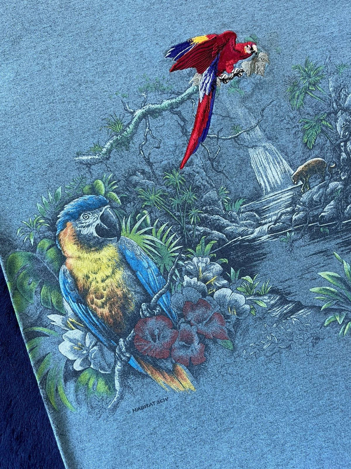 Signal Sport × Vintage Vintage 90’s Habitat Embroidered Parrot Rainforest T-Shirt Size US XL / EU 56 / 4 - 6 Thumbnail
