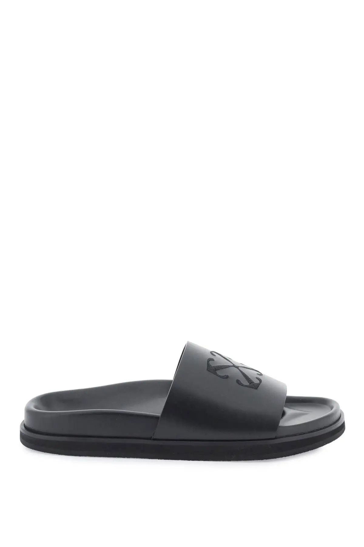 image of Off White O1S22I1N0324 Embroidery Slides In Black, Men's (Size 7)