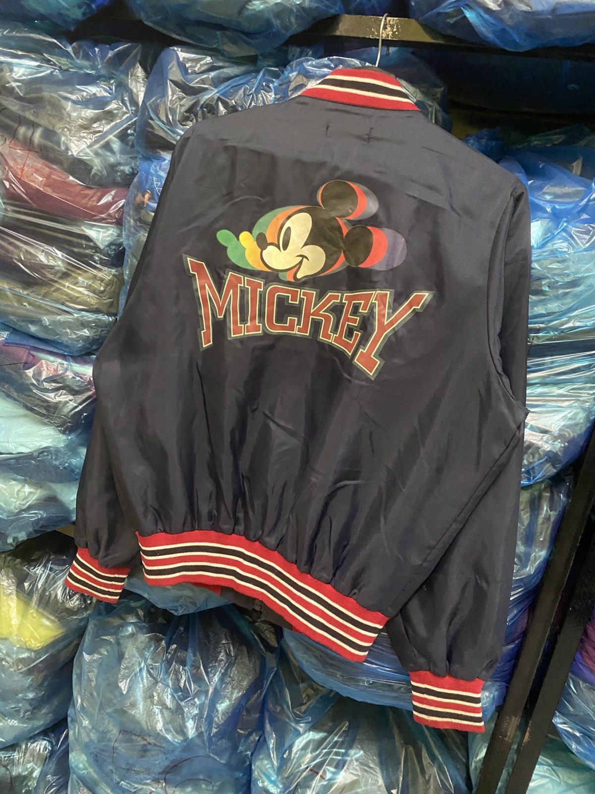 Disney × Mickey Mouse Vintage Tokyo Disneyland Mickey Mouse Bomber Jacket Navy Red Size US M / EU 48-50 / 2 - 8 Thumbnail