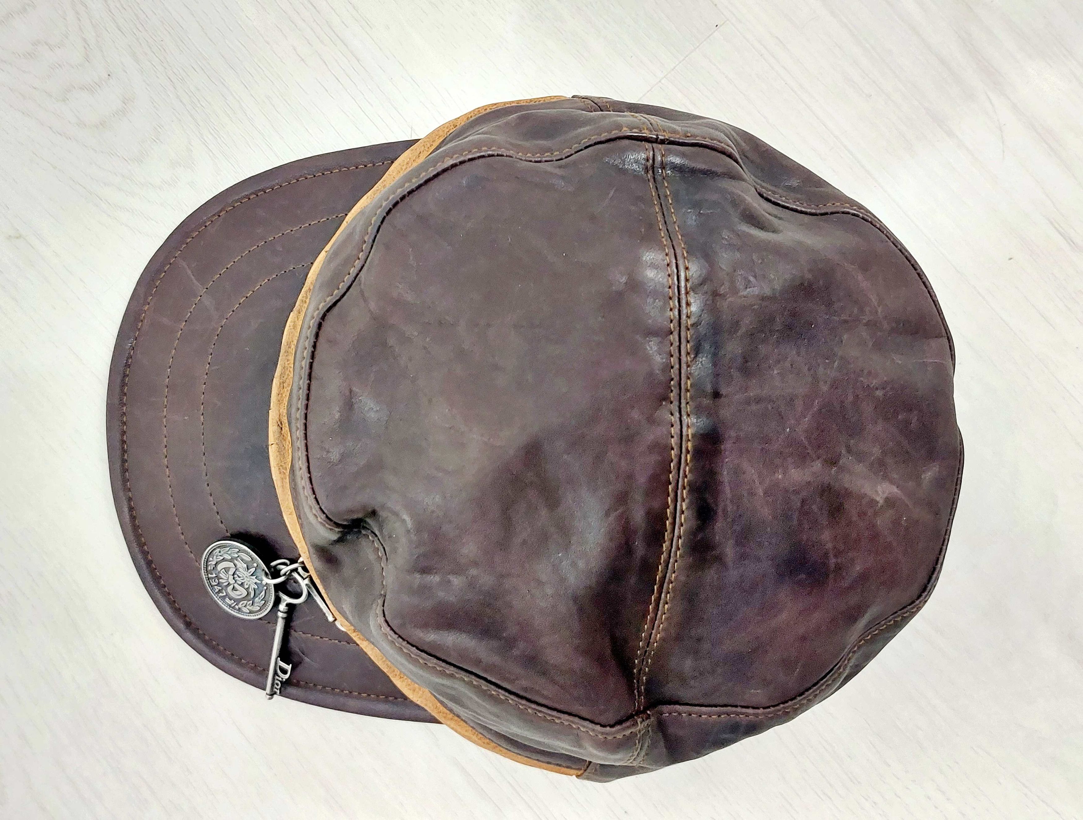 Dior Christian Dior Charm Coin Galliano Calfskin Newsboy Cap Hat Size ONE SIZE - 11 Thumbnail