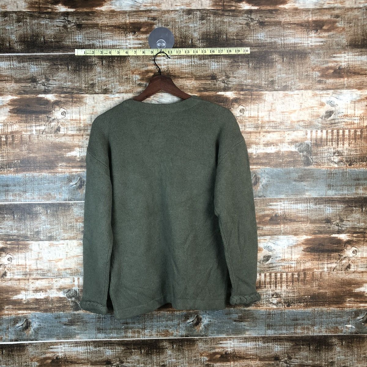 Homespun Knitwear × Japanese Brand DL Lemarais Green Cardigan Knitwear #C585 Size US M / EU 48-50 / 2 - 13 Thumbnail