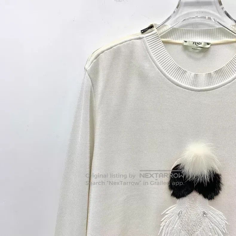 Fendi Fendi White Karl Lagerfeld Signature Cartoon Embroidered L Size XS / US 0-2 / IT 36-38 - 3 Thumbnail