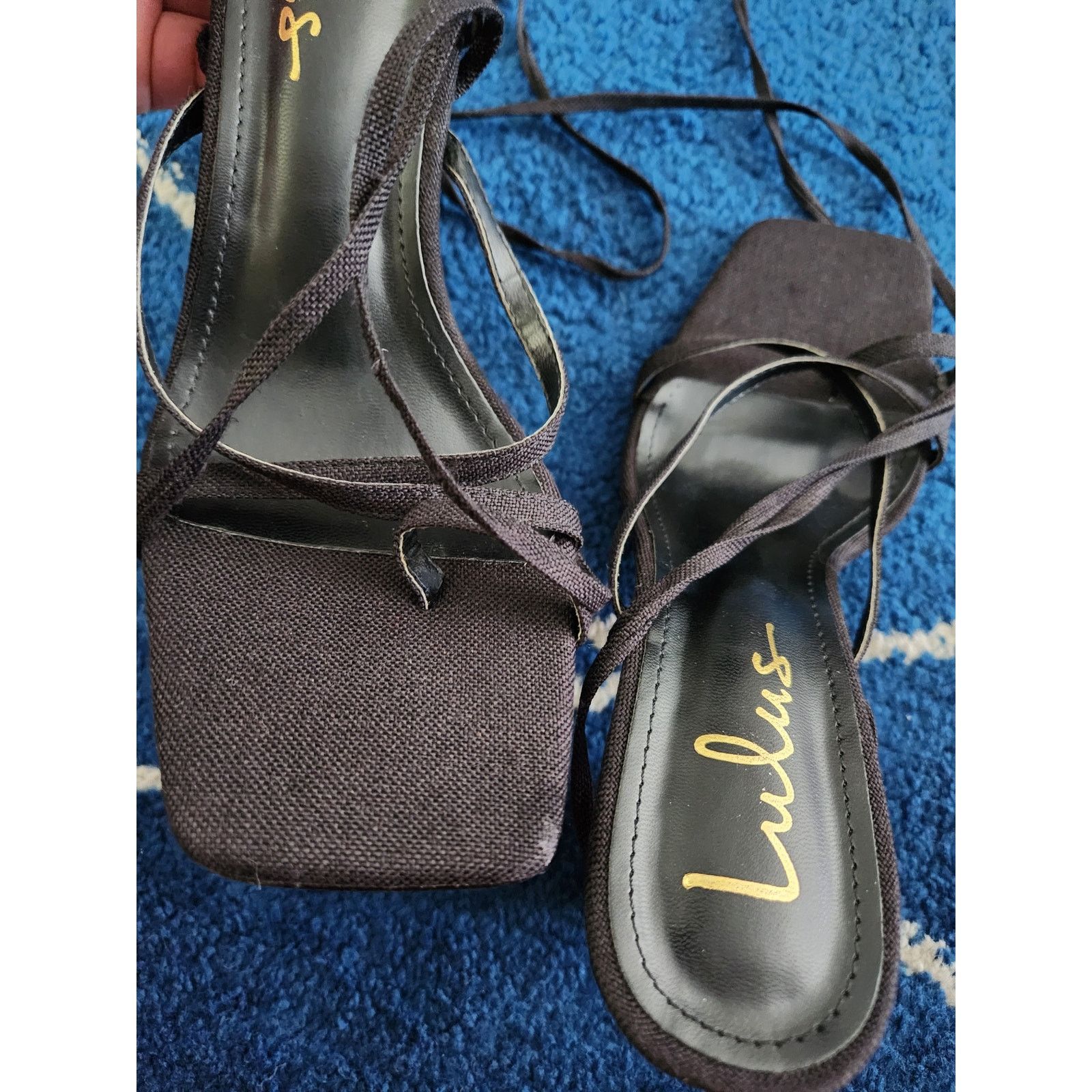 Other Lulus Women Square Toed Gladiator Wooden Heels sz8 Size US 8 / IT 38 - 4 Thumbnail