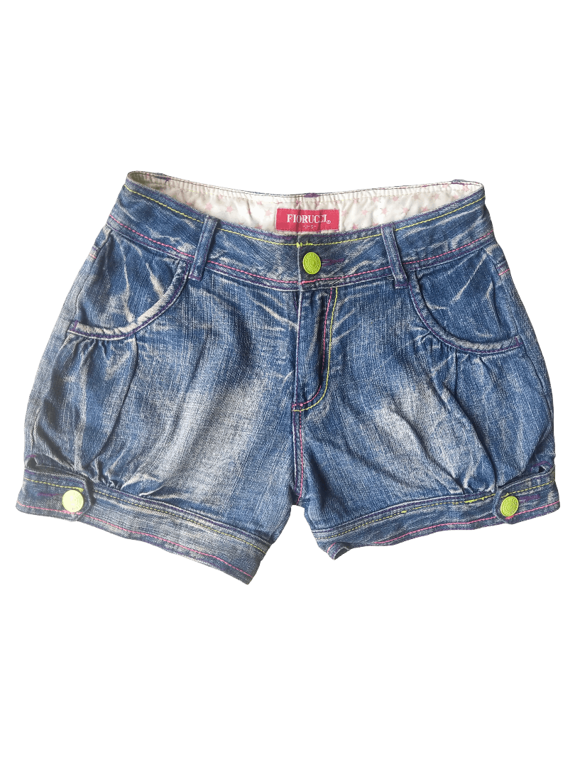 Fiorucci J-S Color Stitch Denim Shorts – Y2K Harajuku