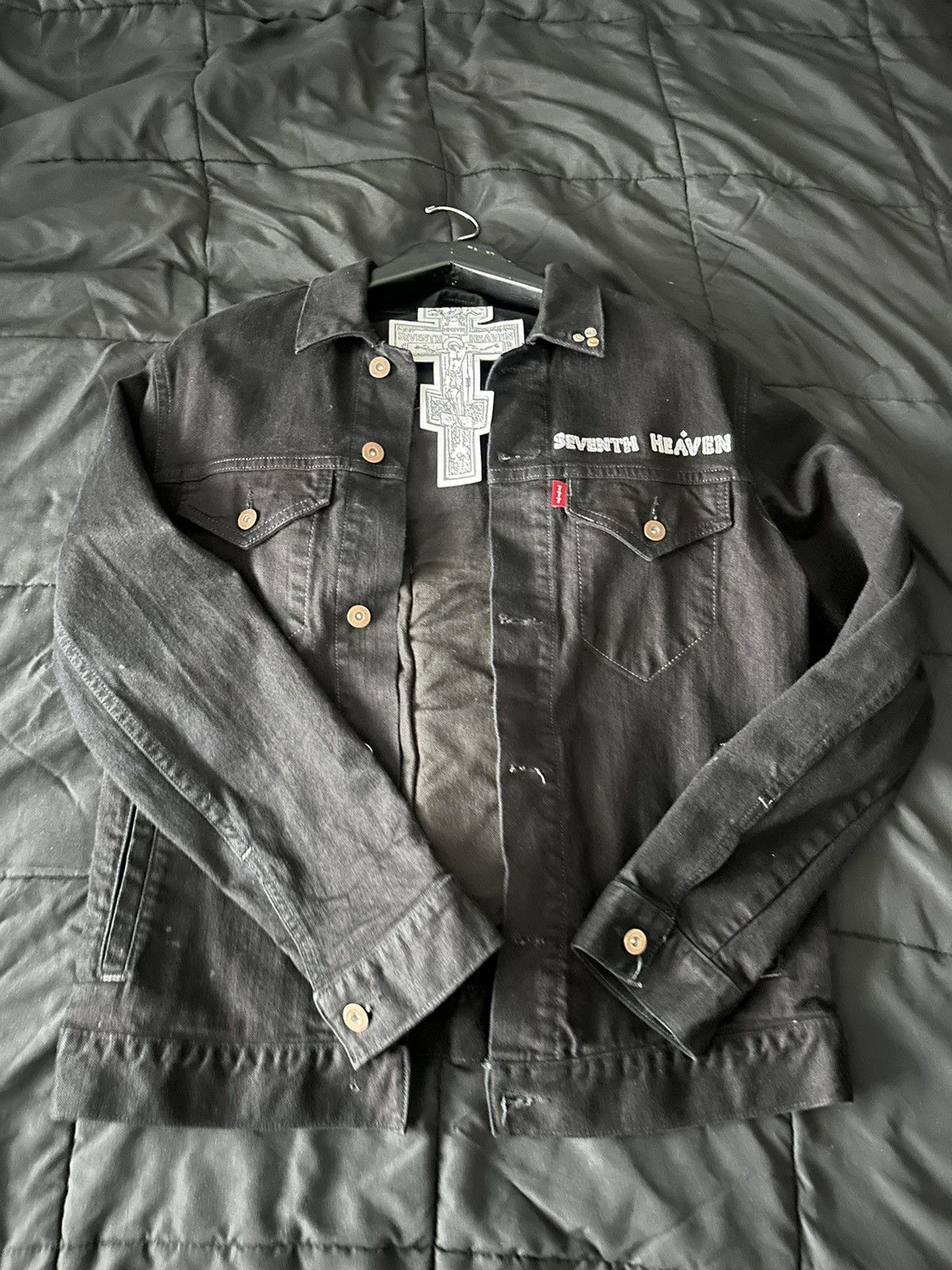 Seventh Heaven Faux Leather Cross Jacket - レザージャケット