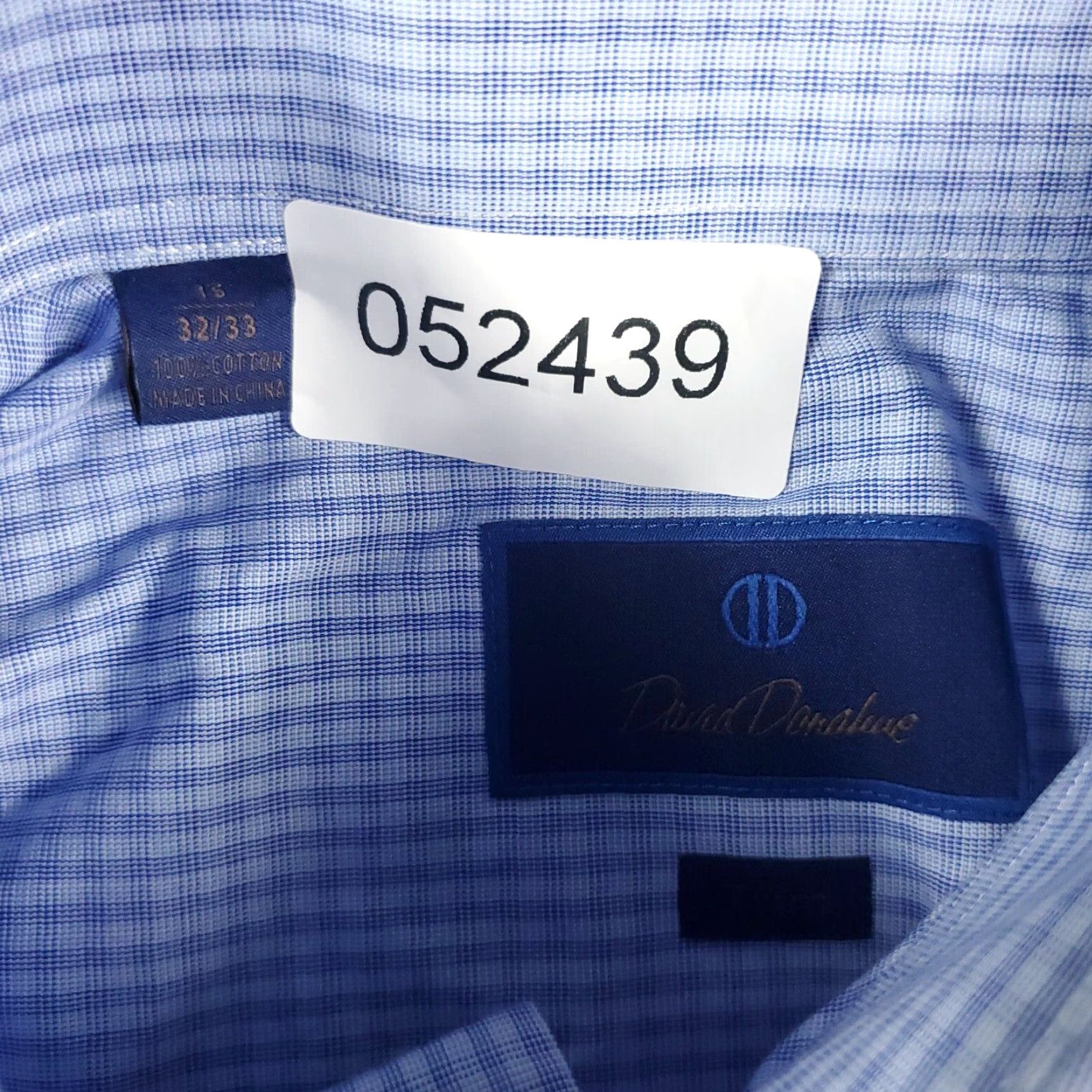 David Donahue VINTAGE David Donahue Men's Dress Shirt Size 15 Blue Plaid Cotton Long Sleeve Formal Business Size 40R - 6 Thumbnail