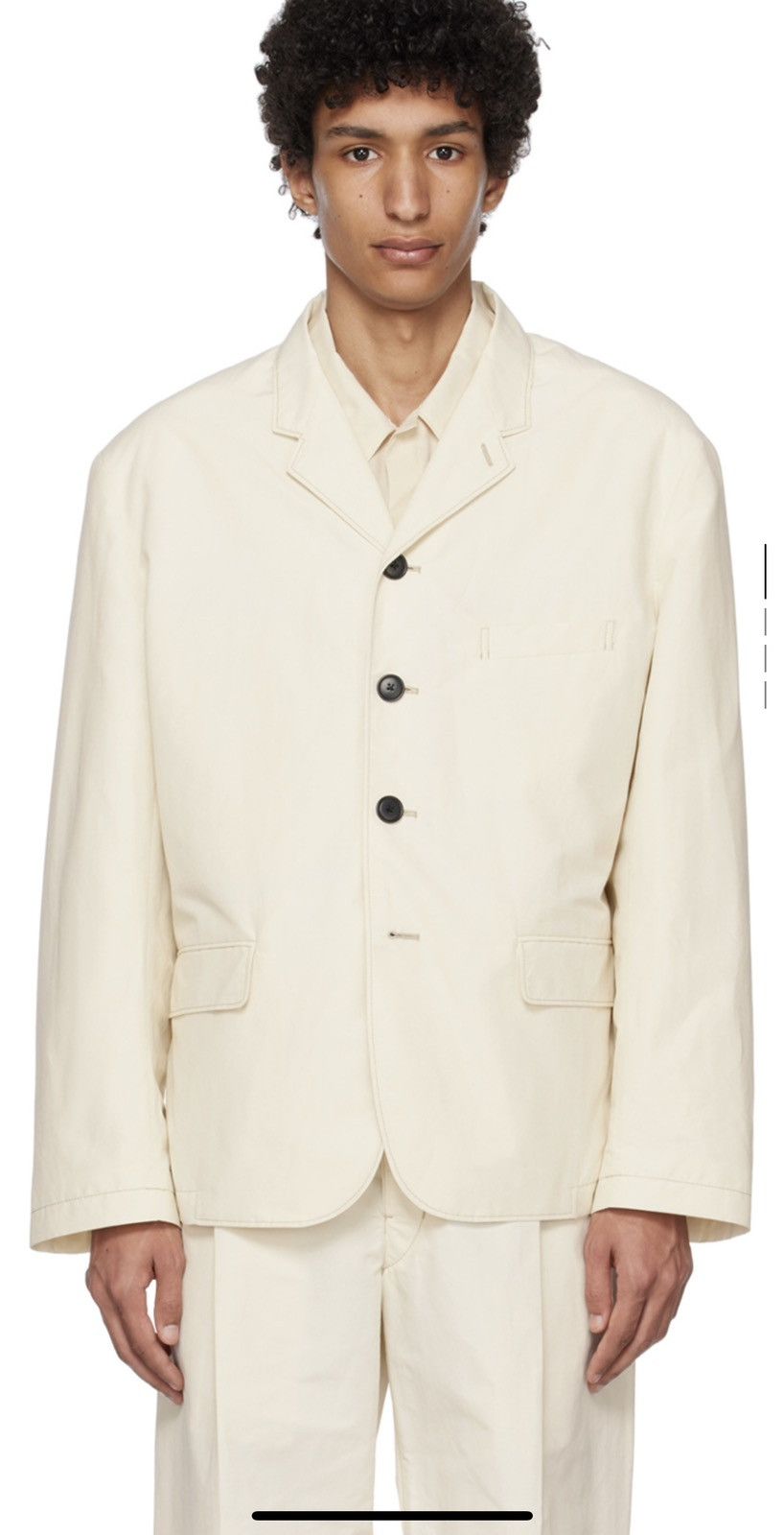 Lemaire Lemaire Off-White Short Blazer Size 46S - 1 Thumbnail