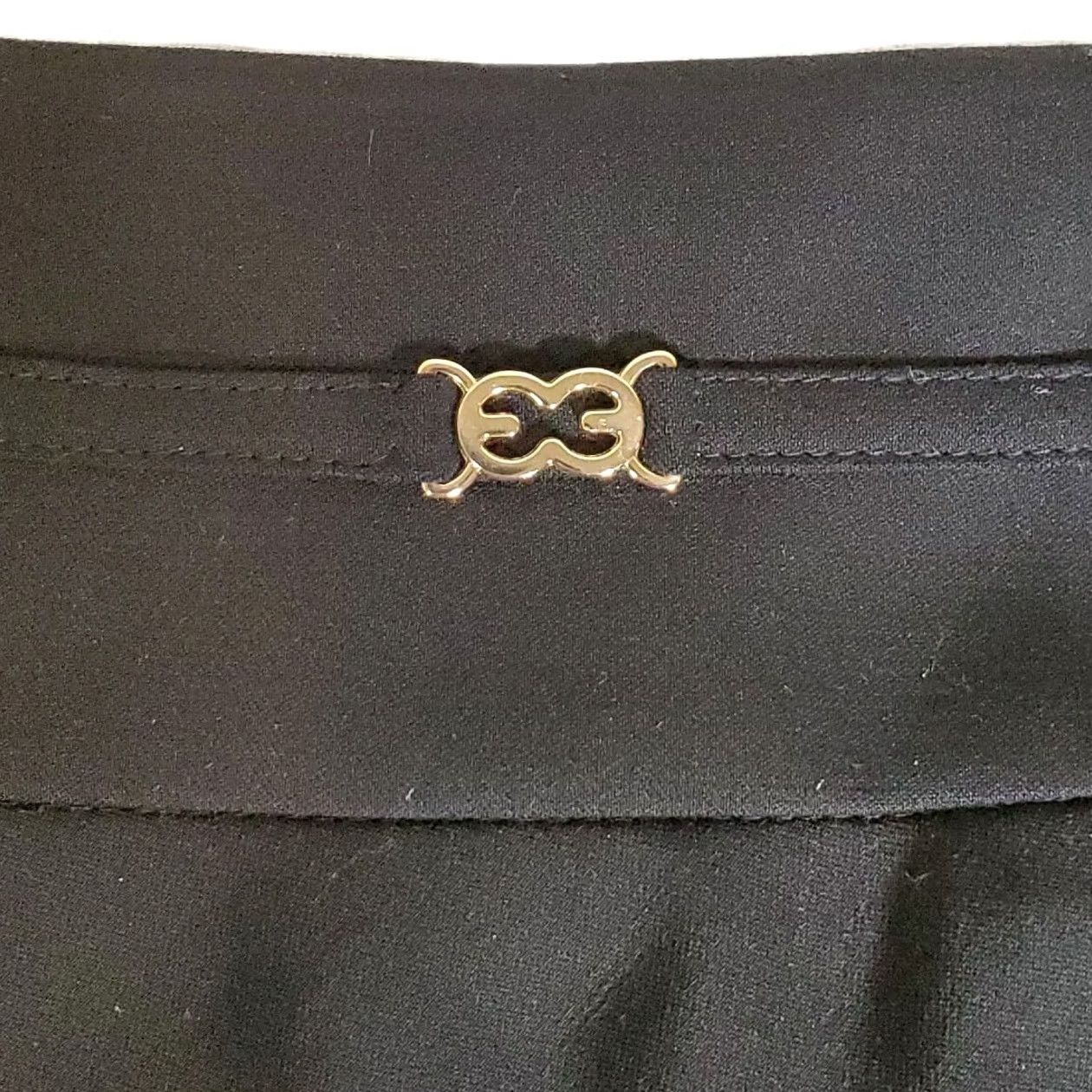 Escada ESCADA Black Wool Gold "E" Accent Skirt Women's Size 34 Size 24" / US 00 / IT 34 - 3 Thumbnail