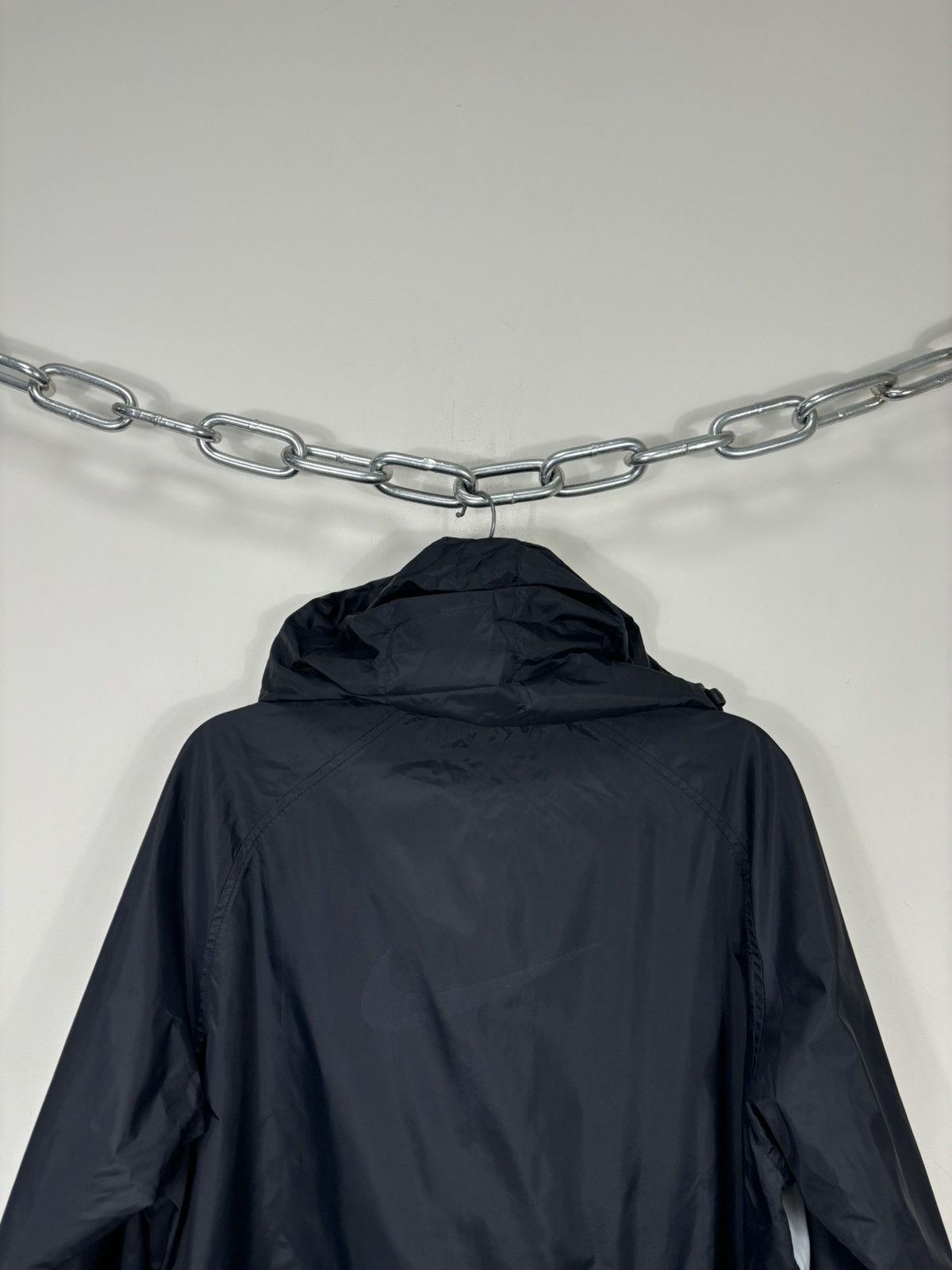 Nike Vintage Nike Y2K Big Swoosh Black Hype Hooded Nylon Jacket Size US M / EU 48-50 / 2 - 20 Thumbnail