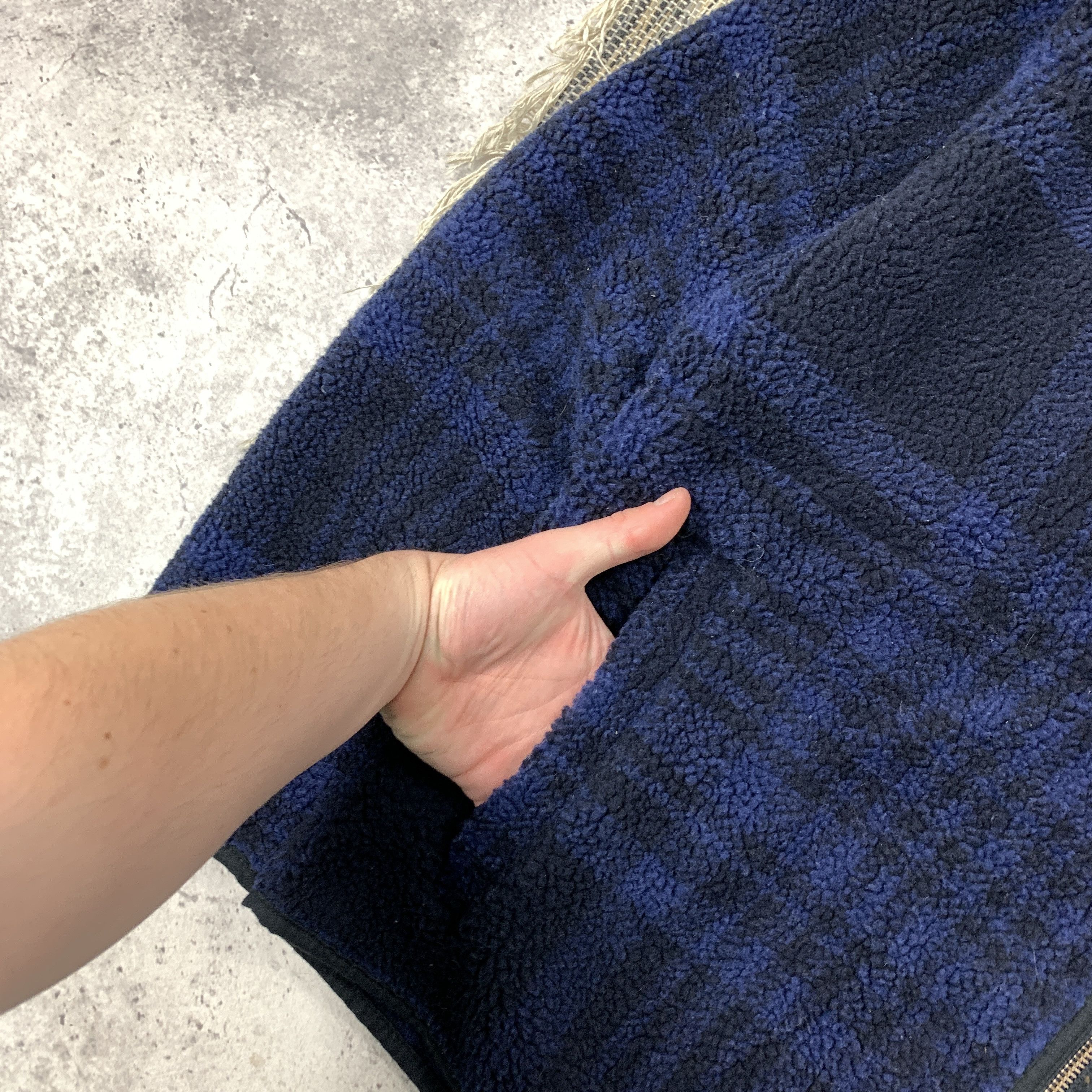 Percival Percival Teddy Fleece Plaid Checkered Blue Jacket Size US XL / EU 56 / 4 - 7 Thumbnail