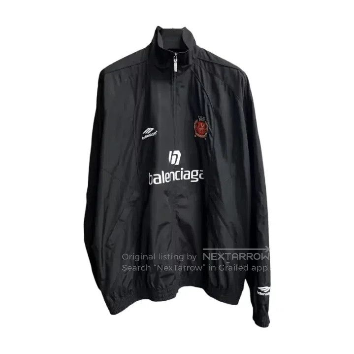 Balenciaga Black Zip Collar Long Sleeve Jacket.