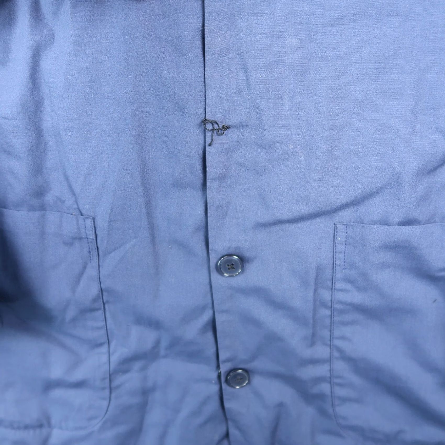 Vintage Vintage Chore Jacket XL Blue Lined Cotton Blend - 80s 90s Workwear, Men, Regular Fit, Button Accents, Solid Pattern, Vintage Brand Size US XL / EU 56 / 4 - 5 Thumbnail