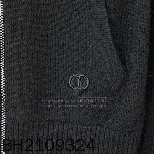 Dior black logo embroidered cashmere hoodie jacket. Size US S / EU 44-46 / 1 - 4 Thumbnail