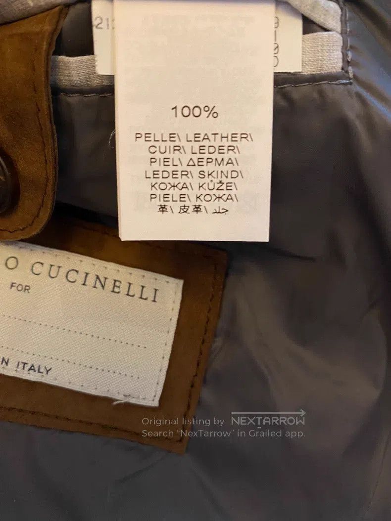 Brunello Cucinelli Brunello Cucinelli Real leather down jacket, Hungarian gra Size US L / EU 52-54 / 3 - 5 Thumbnail