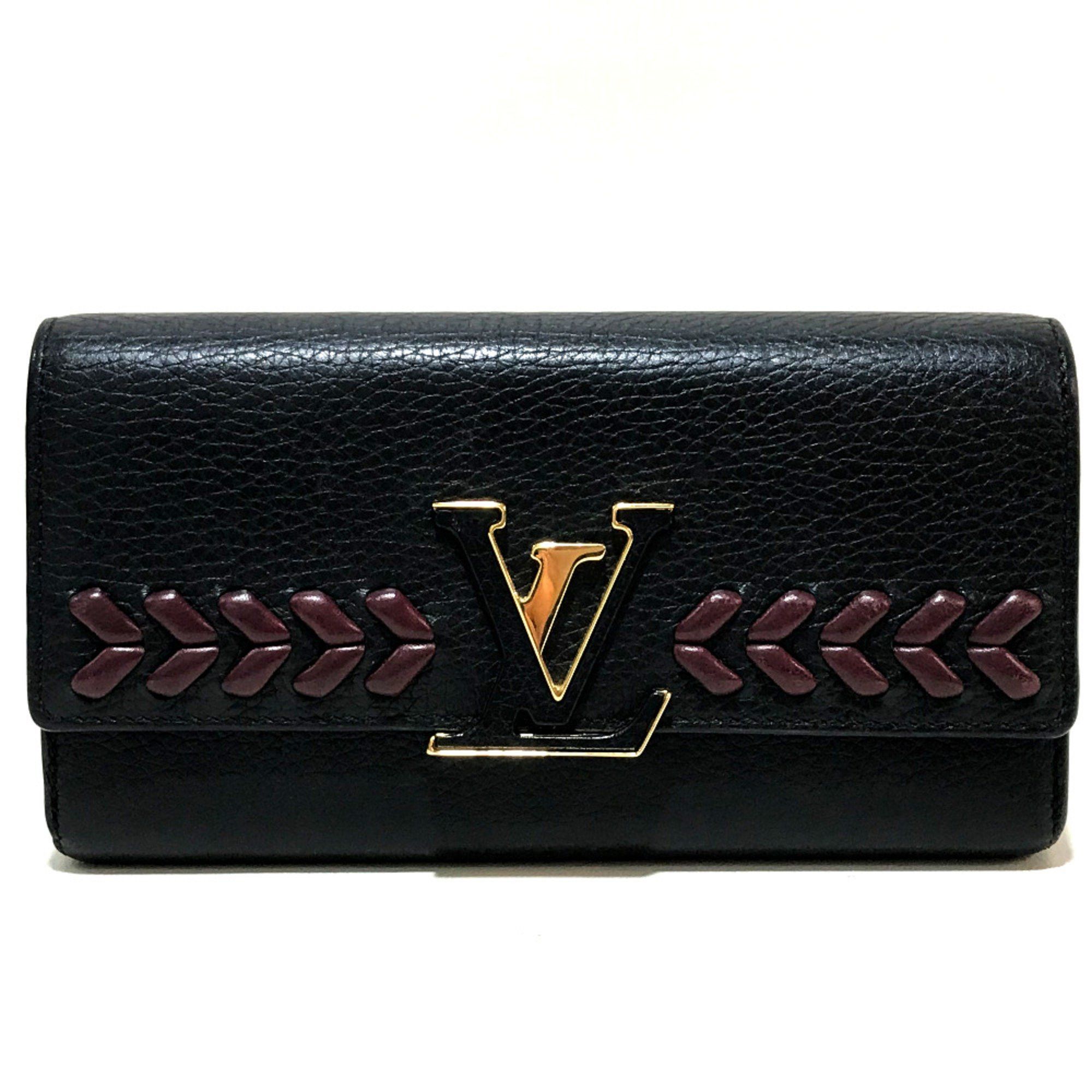 Louis Vuitton Louis Vuitton M62076 Taurillon Clemence Long Wallet Folded wallet Noir Black Size ONE SIZE - 1 Thumbnail