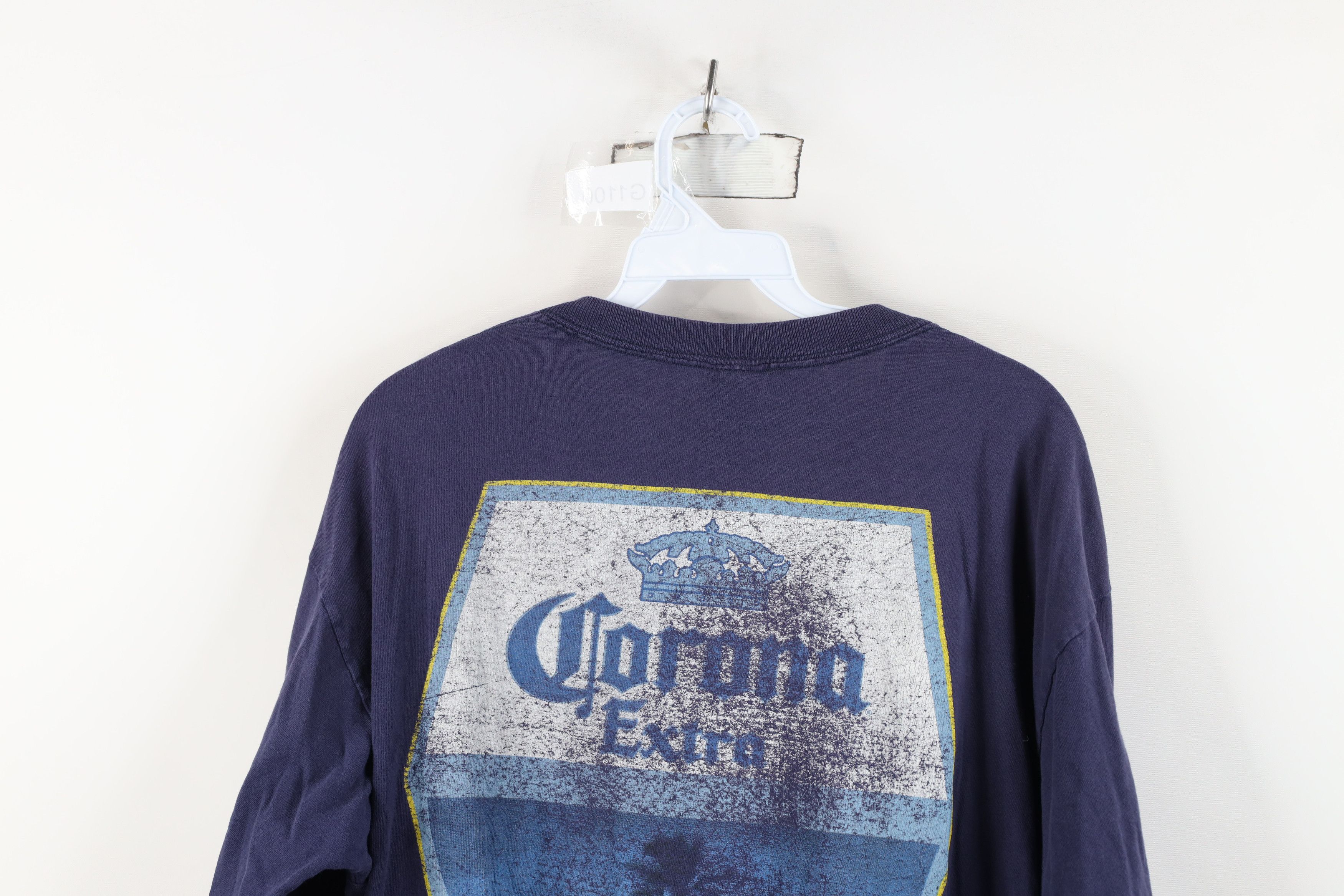 Vintage Vintage 90s Y2K Corona Extra Beer Long Sleeve T-Shirt Blue Size US L / EU 52-54 / 3 - 14 Thumbnail