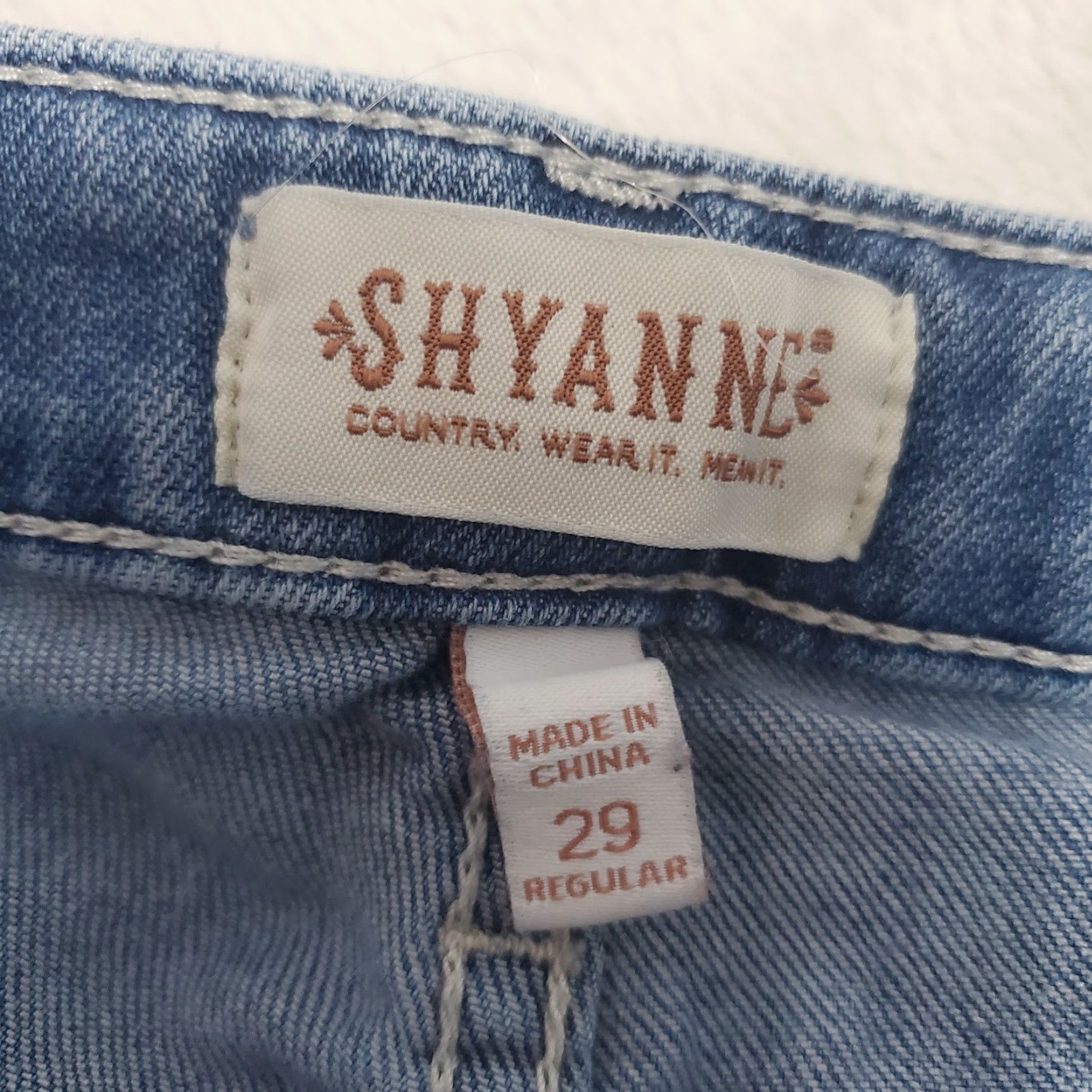 Vintage VINTAGE Shyanne Jeans Bell Bottom Women 27x31 Flare Distressed Mid Rise Raw Hem Boho Festival Size 29" - 3 Thumbnail