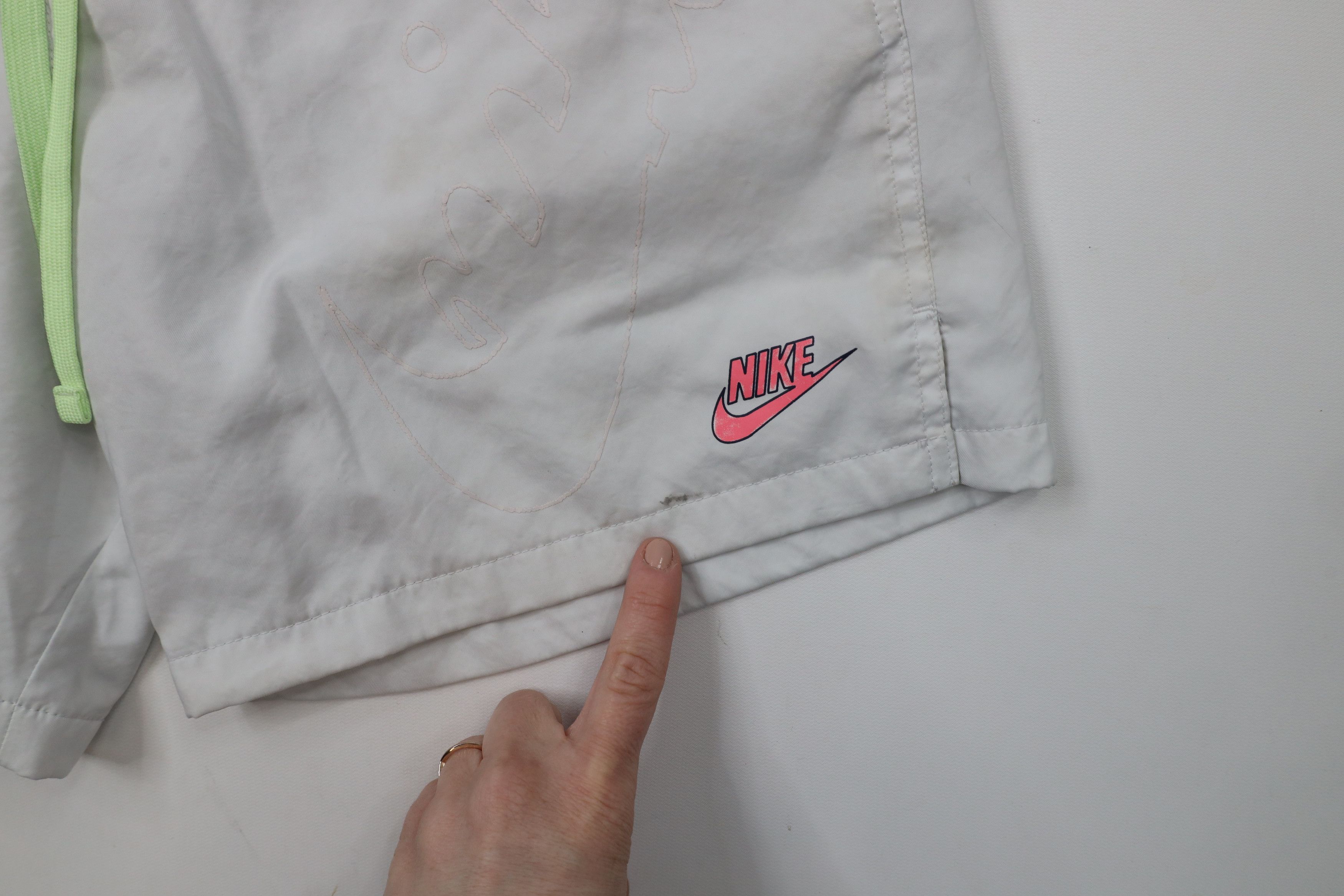 Nike × Vintage Nike Spell Out Big Logo Lined Woven Festival Shorts Gray Size US 32 / EU 48 - 7 Thumbnail