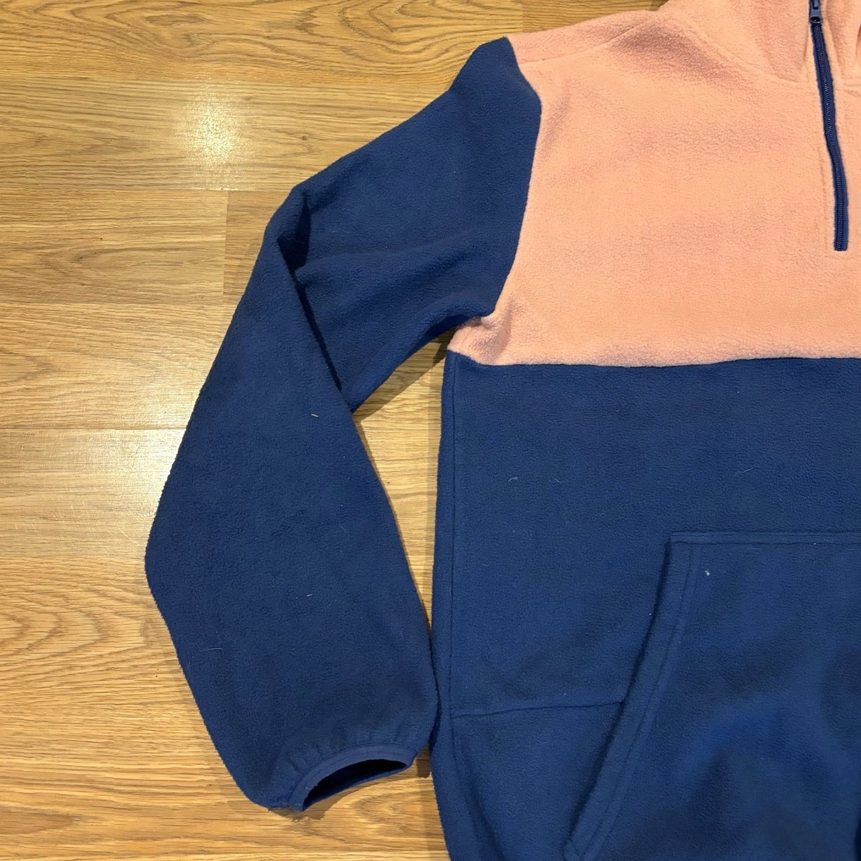 Pinko Darkside Snowboards Colorblock Fleece Jacket Pink Blue Unisex Size L Sherpa Hoodie Pullover with Deep Pile Size US L / EU 52-54 / 3 - 4 Thumbnail