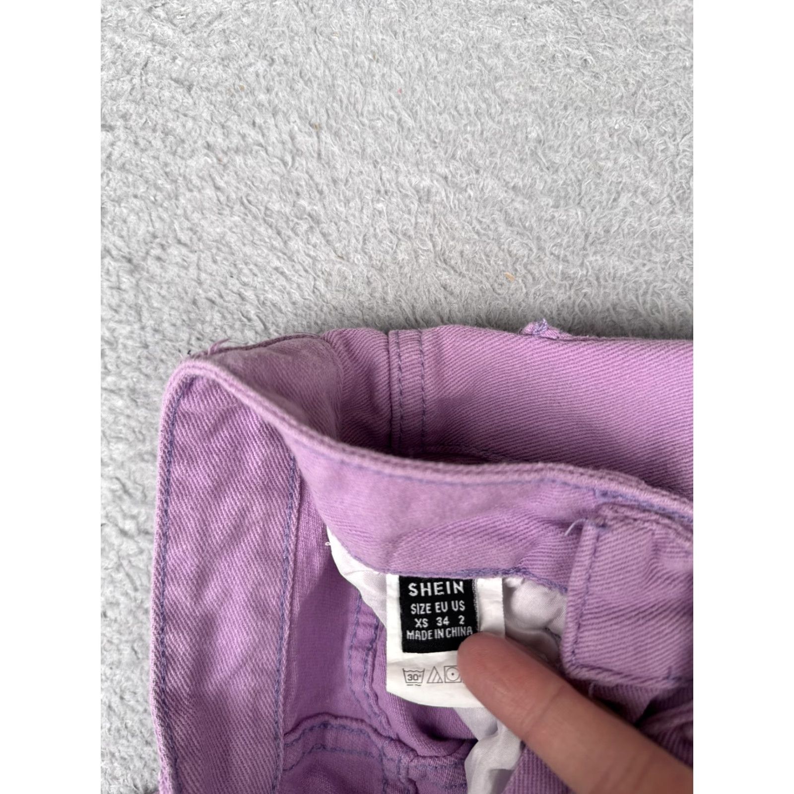 Shein SHEIN Jeans Purple High Rise Straight Leg Raw Hem Denim Pants 22x29 Women XS-2 Size 26" / US 2 / IT 38 - 6 Thumbnail