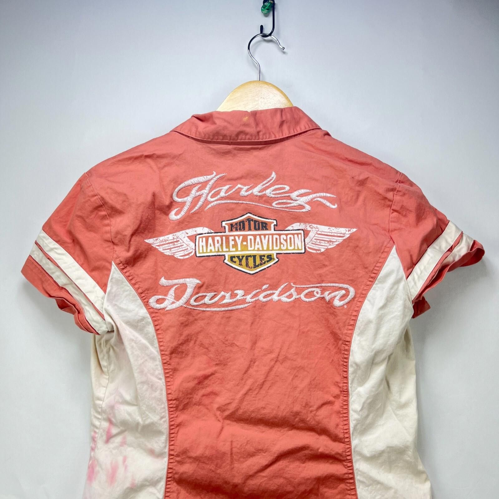 Harley Davidson Vintage y2K Harley Davidson Women's zip up Shirt Medium Size M / US 6-8 / IT 42-44 - 2 Thumbnail