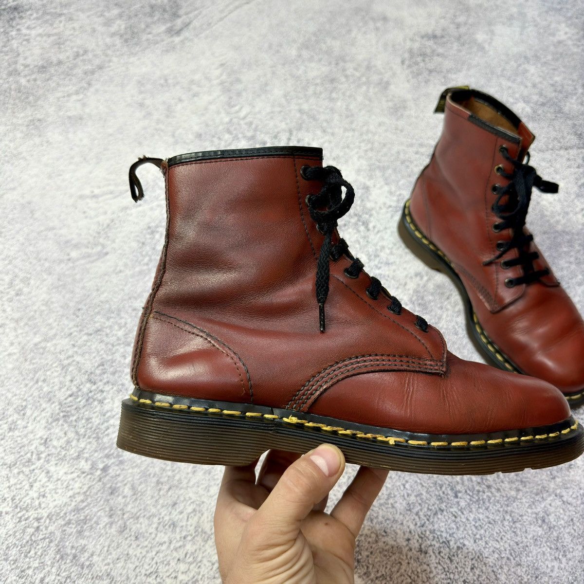 Dr. Martens × Vintage Rare Vintage Dr. Martens 1460 Cherry Red US9 UK8 27cm Size US 9 / EU 42 - 5 Thumbnail