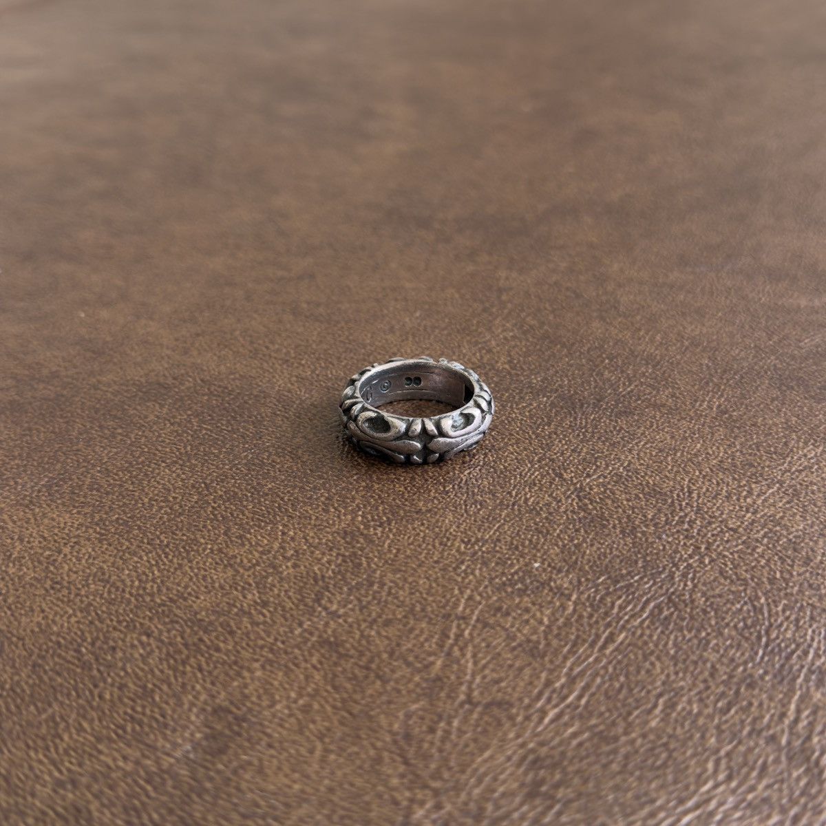 A&G Rock 925 Sterling Silver Fleur De Lis Engraved Band Ring Size ONE SIZE - 2 Thumbnail