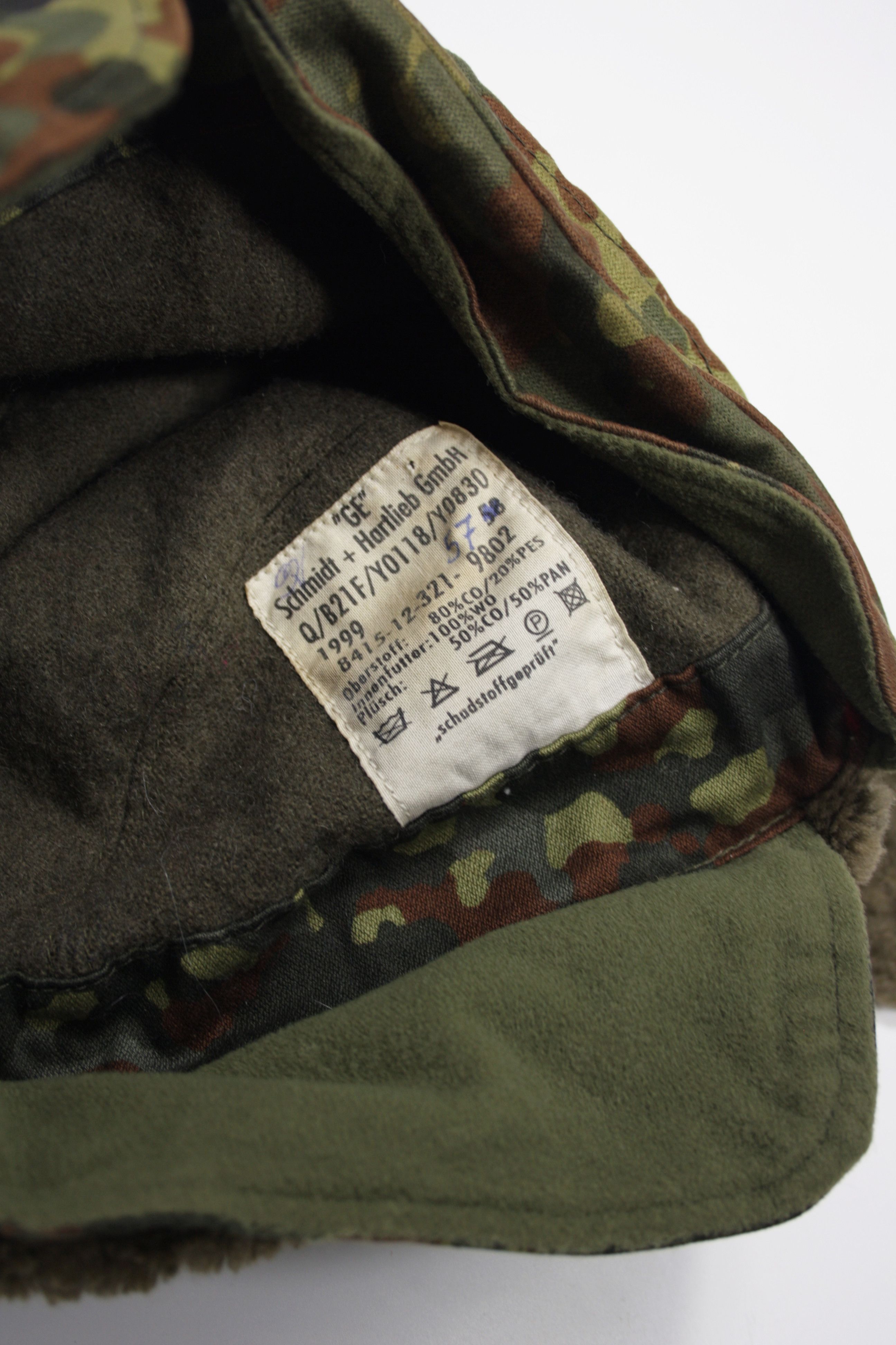 Vintage Schmidt & Harlieb German Army 90s Vintage Bomber Earflap Hat Size 36 - 9 Thumbnail
