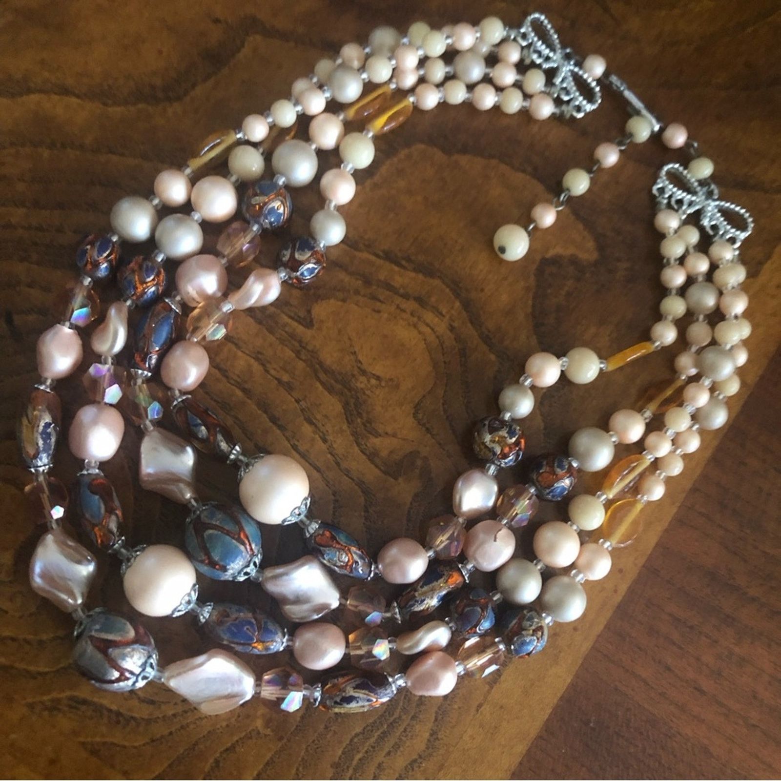 Vintage Vintage quad strand lava mixed bead choker necklace Size ONE SIZE - 9 Thumbnail