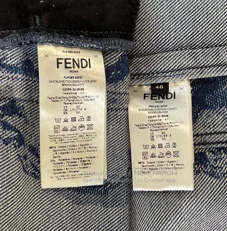 Fendi Fendi Blue Denim Set with Laser Engraved Design Size 46L - 6 Thumbnail