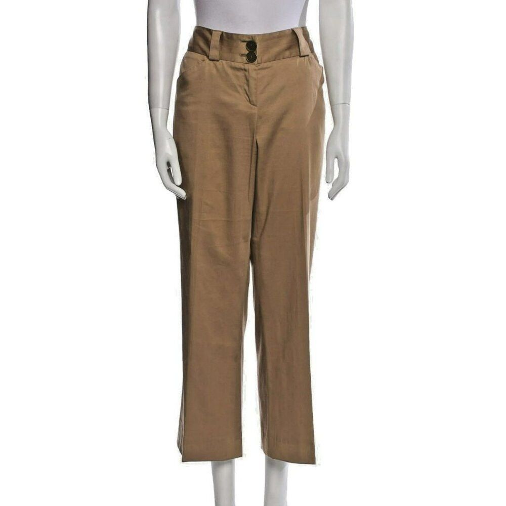 Burberry Burberry Pants Size 8 – Brown Cotton Blend, Wide Leg, Mid-R Size 30" / US 8 / IT 44 - 1 Thumbnail