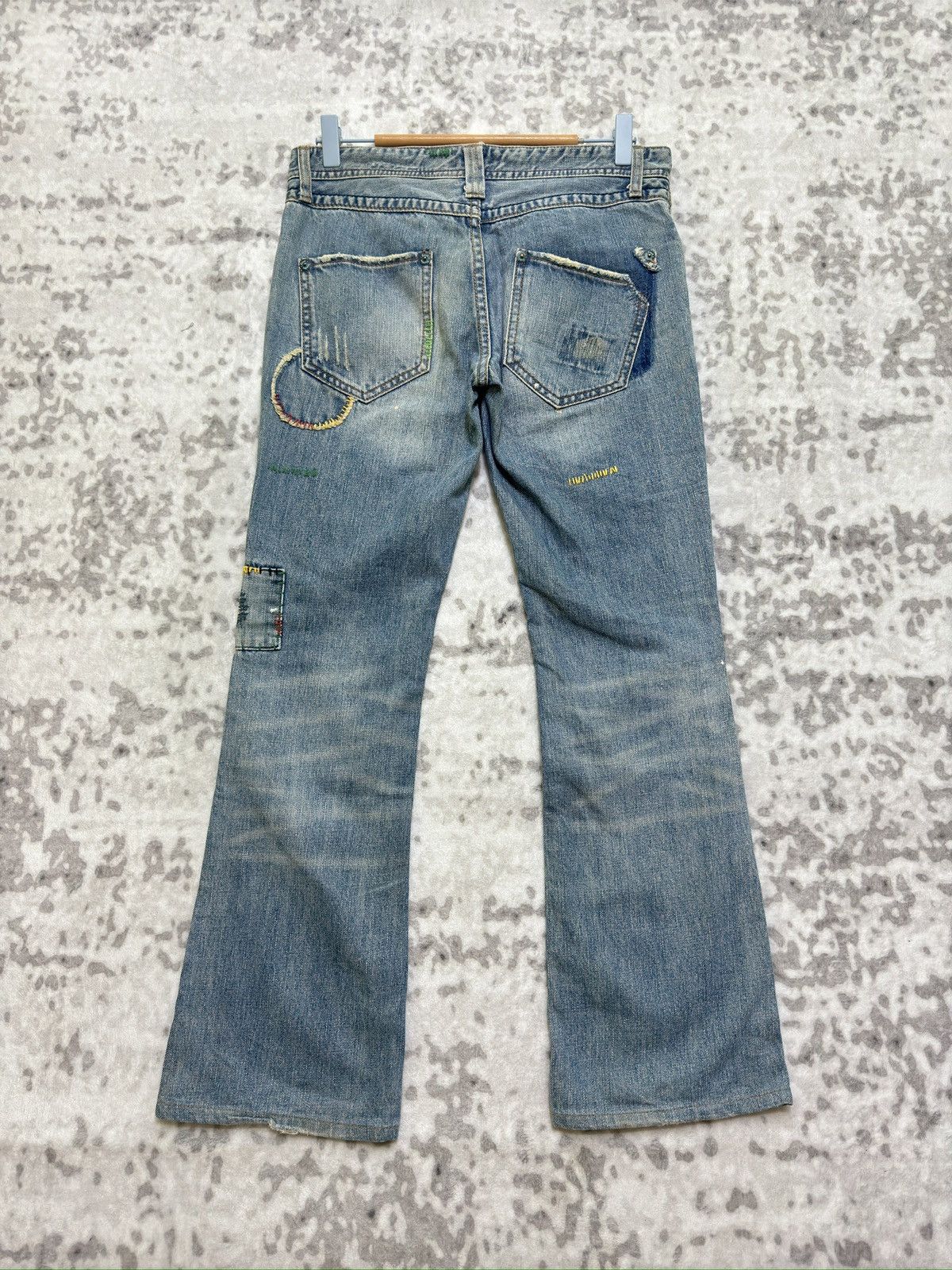 Hysteric Glamour Vintage Back Number Flared Patches Style Low Rise Denim Size US 30 / EU 46 - 2 Thumbnail