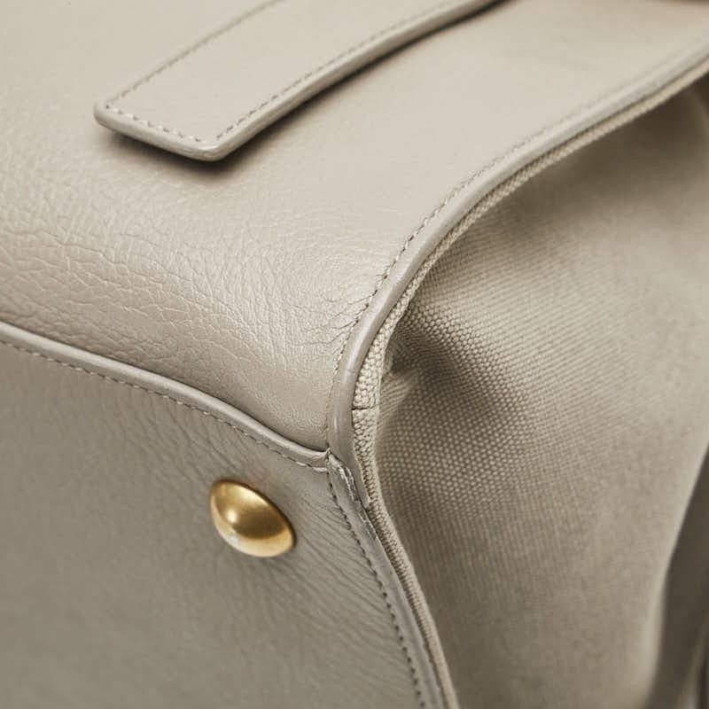 Saint Laurent Paris Saint Laurent Leather Canvas Muse Two Shoulder Bag Gray Size ONE SIZE - 11 Thumbnail